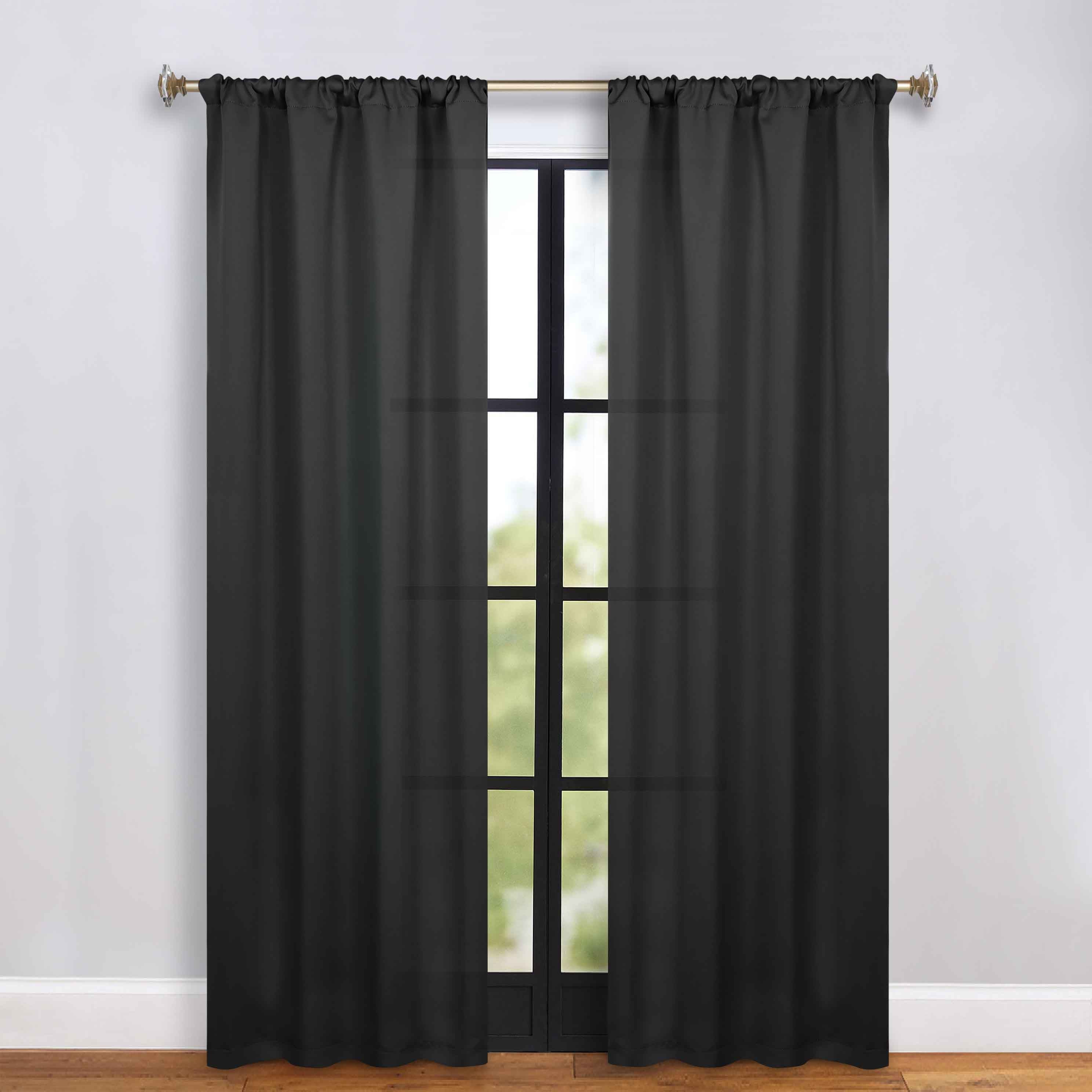 Solid Room Darkening Rod Pocket Blackout Curtain Panels, Set of 2 - Blackout Curtains by Superior Brand