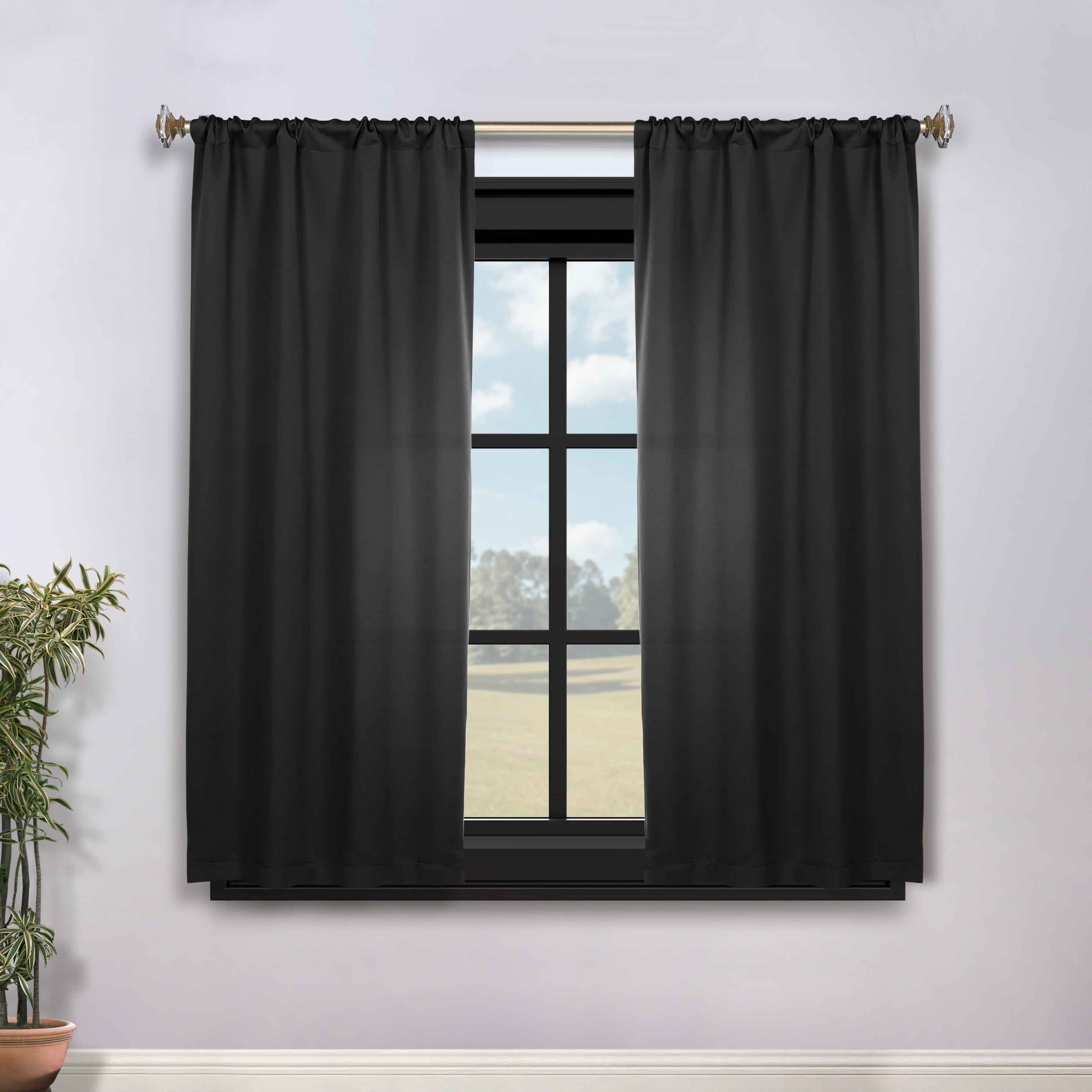 Solid Room Darkening Rod Pocket Blackout Curtain Panels, Set of 2 - Blackout Curtains by Superior Brand