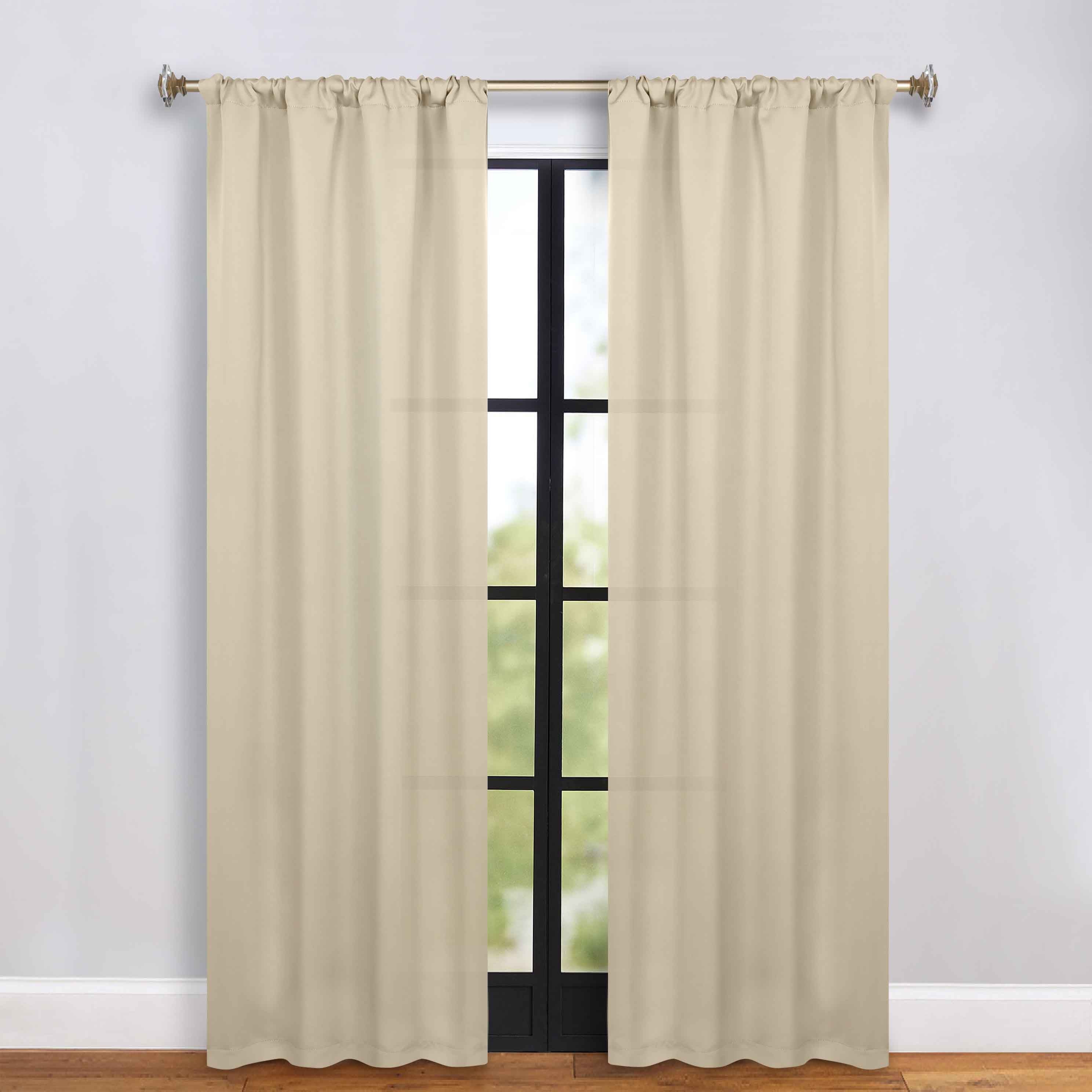 Solid Room Darkening Rod Pocket Blackout Curtain Panels, Set of 2 - Blackout Curtains by Superior Brand
