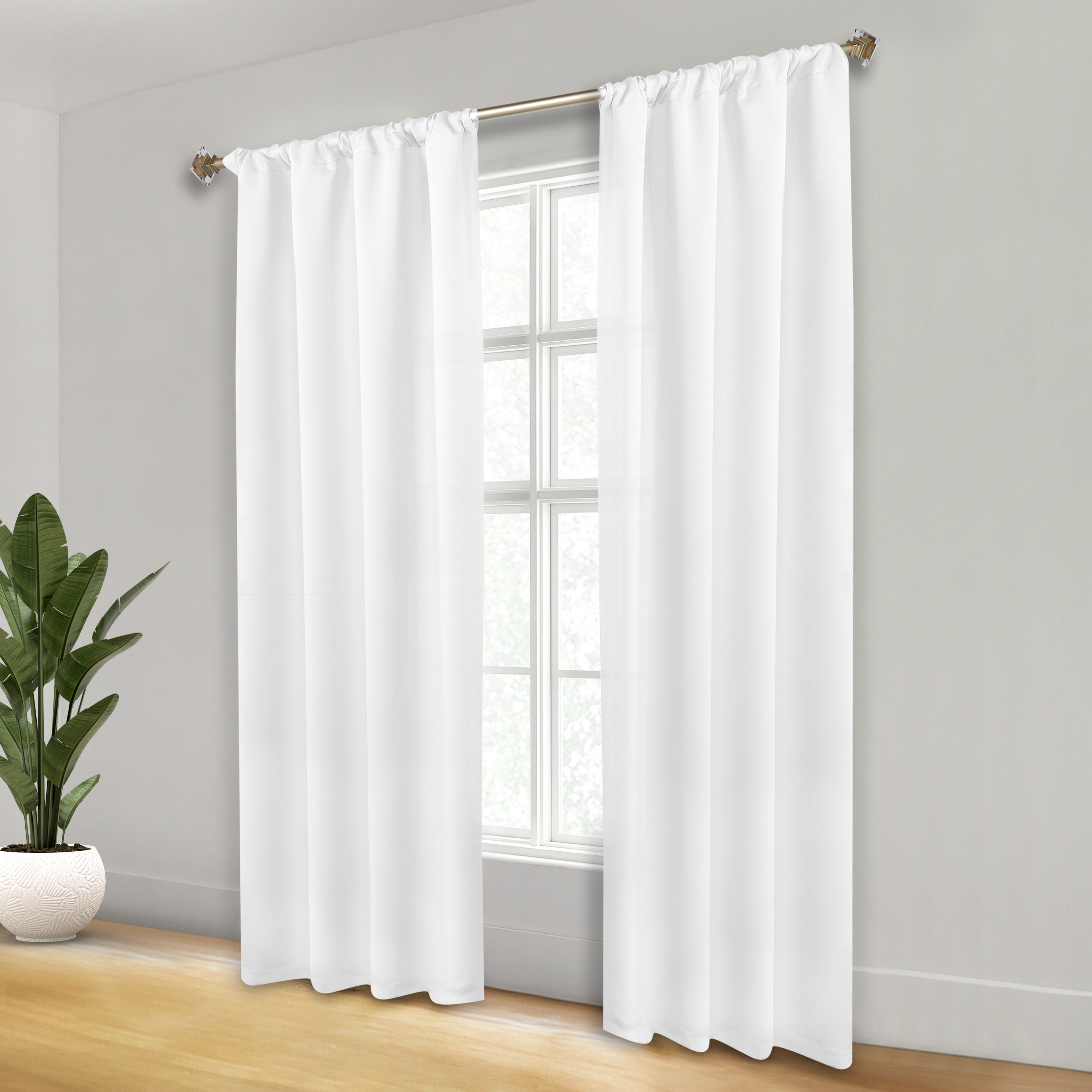 Solid Room Darkening Rod Pocket Blackout Curtain Panels, Set of 2 - Blackout Curtains by Superior Brand