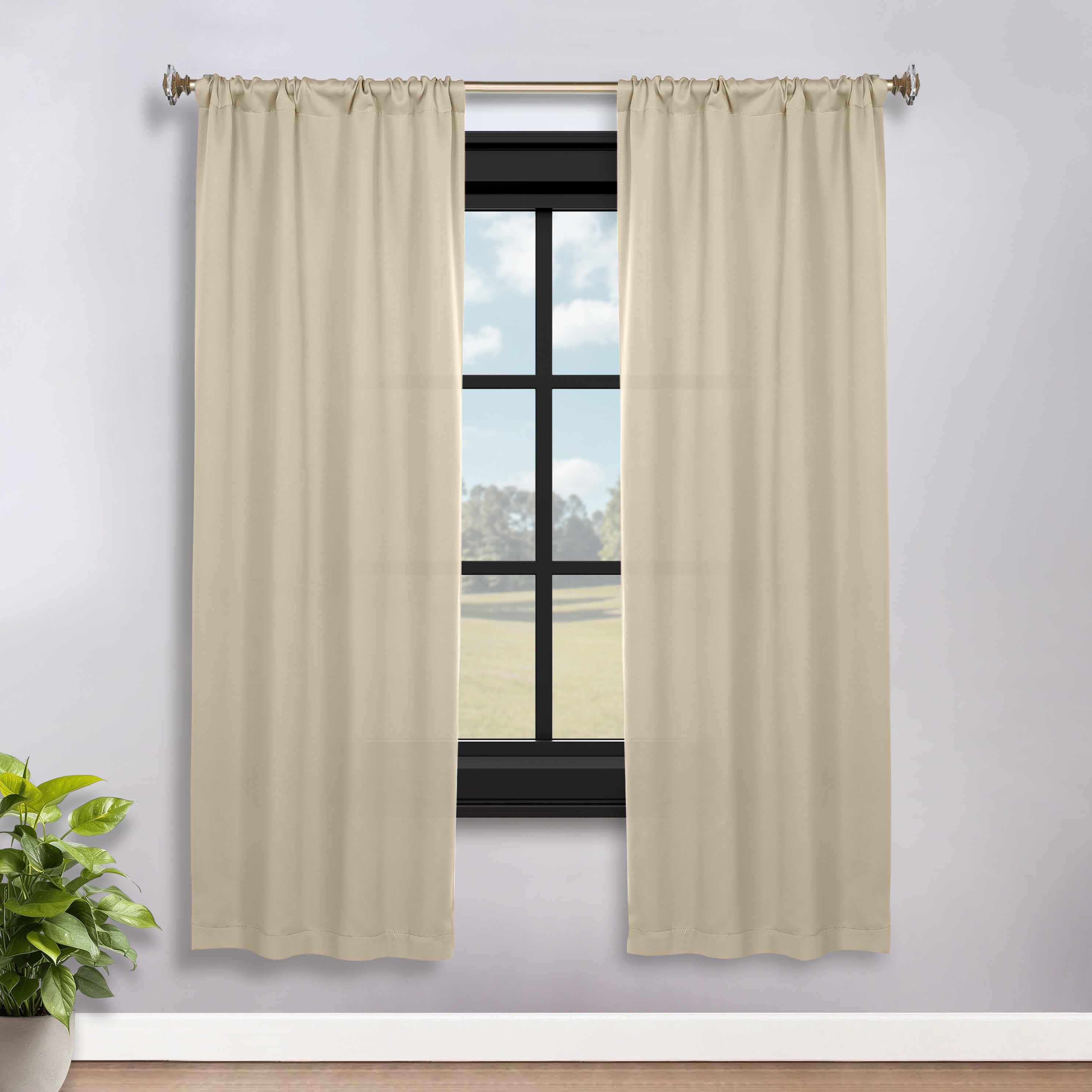 Solid Room Darkening Rod Pocket Blackout Curtain Panels, Set of 2 - Blackout Curtains by Superior Brand
