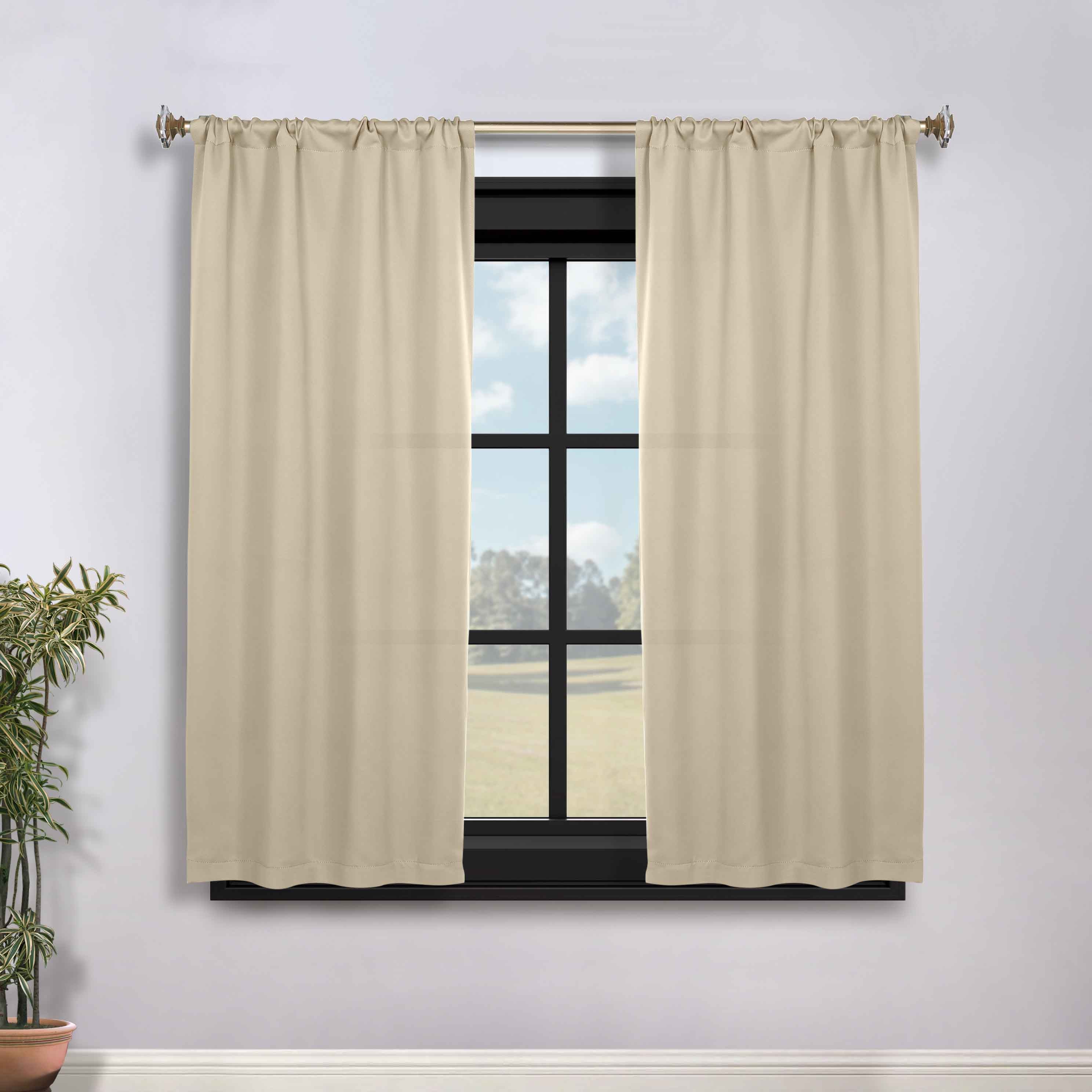 Solid Room Darkening Rod Pocket Blackout Curtain Panels, Set of 2 - Blackout Curtains by Superior Brand
