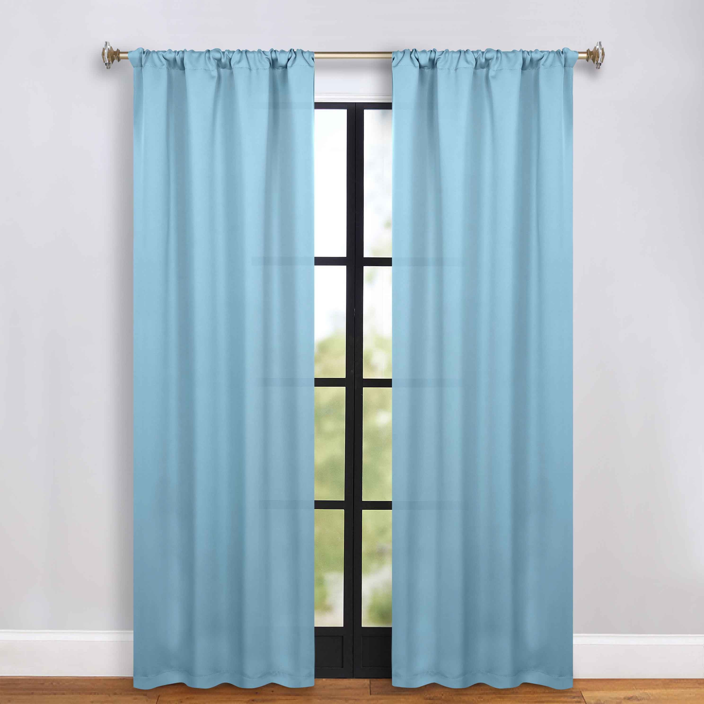 Solid Room Darkening Rod Pocket Blackout Curtain Panels, Set of 2 - Blackout Curtains by Superior Brand