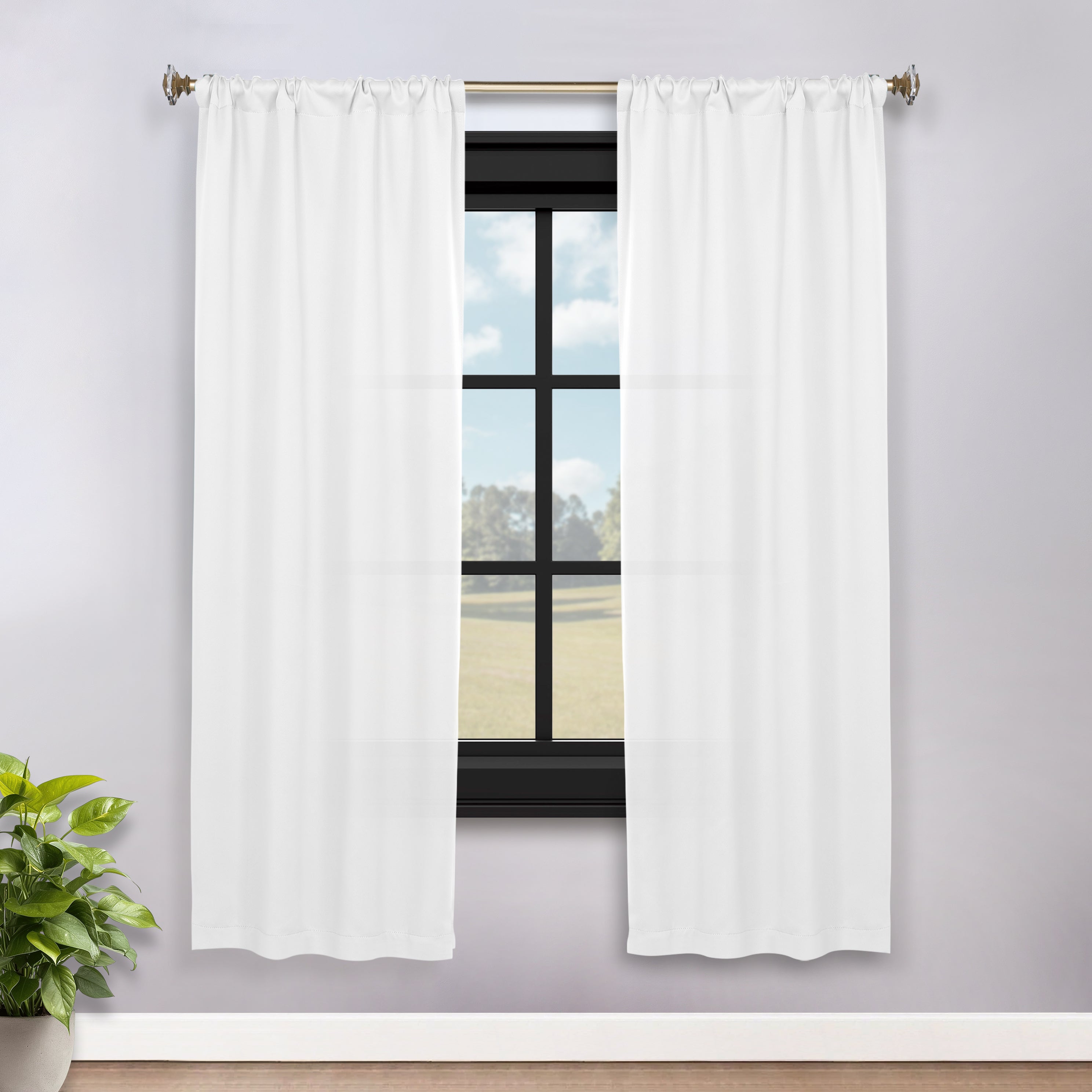 Solid Room Darkening Rod Pocket Blackout Curtain Panels, Set of 2 - Blackout Curtains by Superior Brand