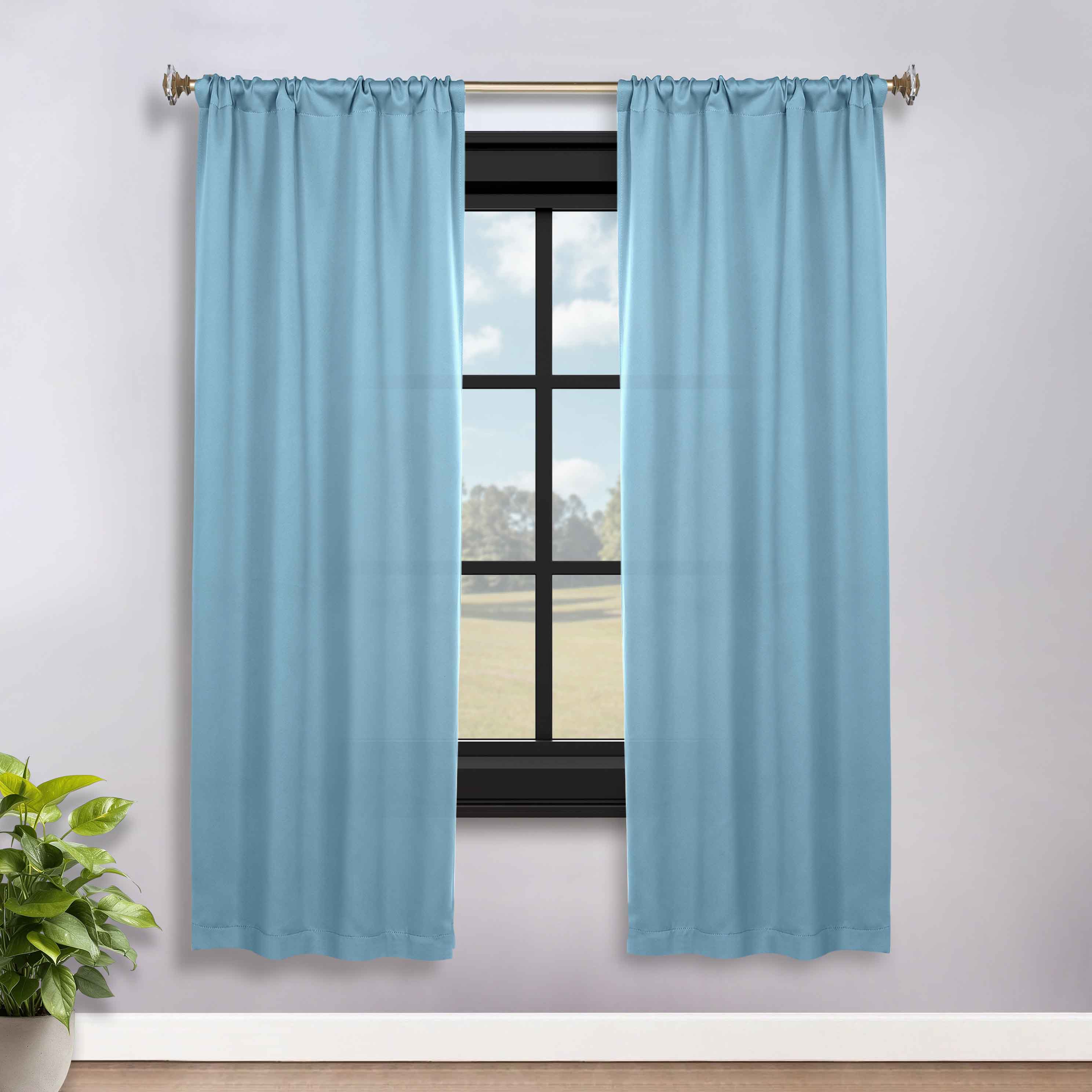 Solid Room Darkening Rod Pocket Blackout Curtain Panels, Set of 2 - Blackout Curtains by Superior Brand