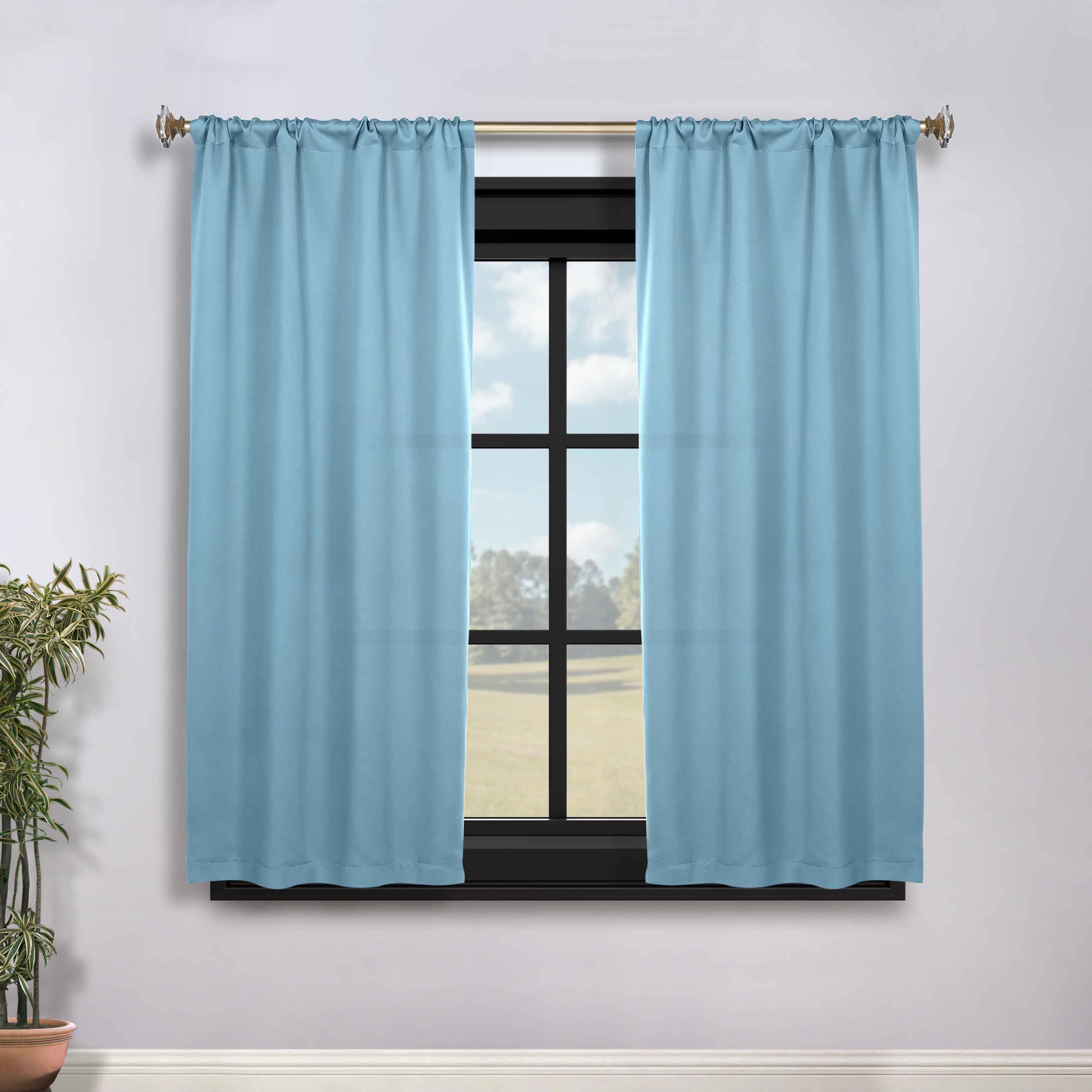 Solid Room Darkening Rod Pocket Blackout Curtain Panels, Set of 2 - Blackout Curtains by Superior Brand