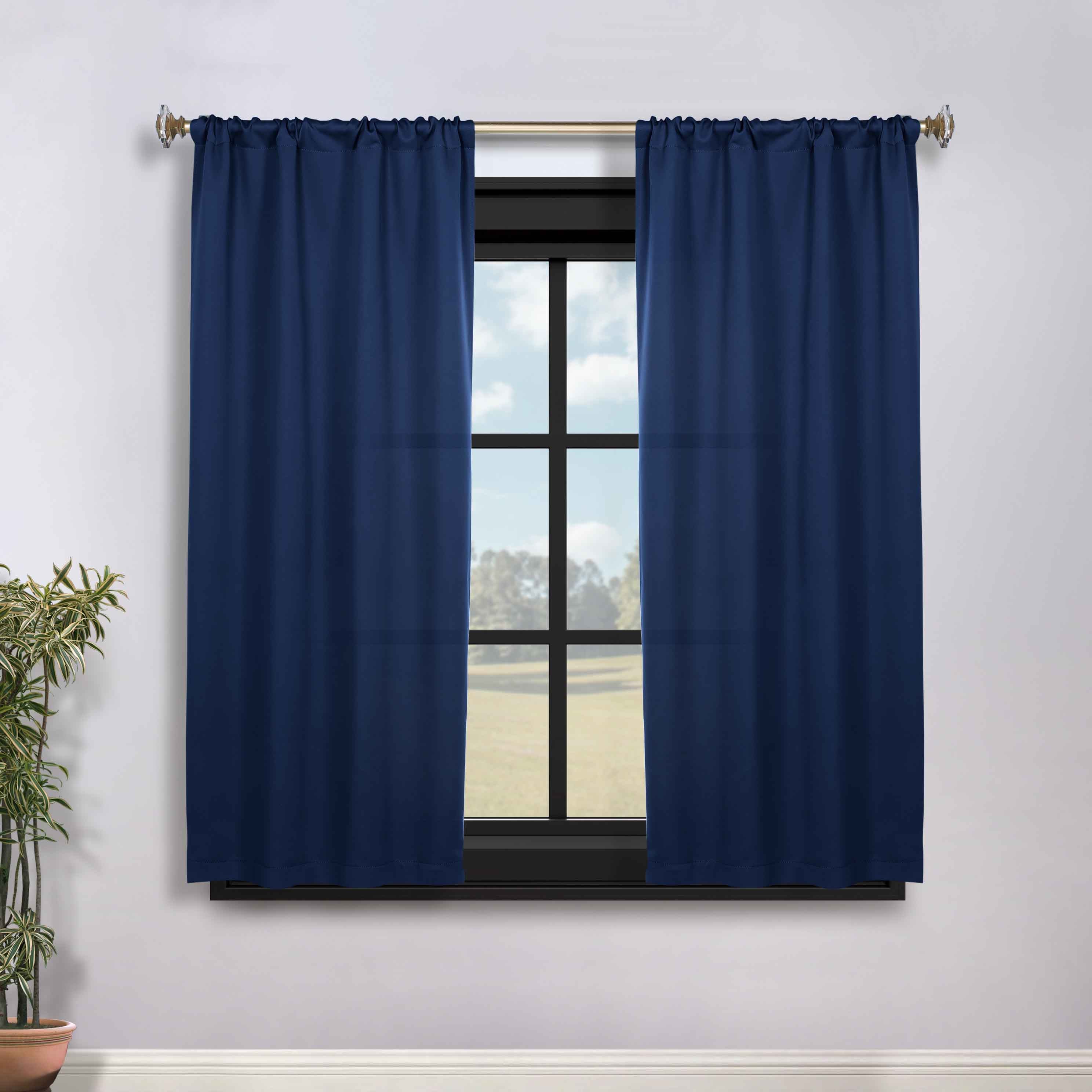Solid Room Darkening Rod Pocket Blackout Curtain Panels, Set of 2 - Blackout Curtains by Superior Brand