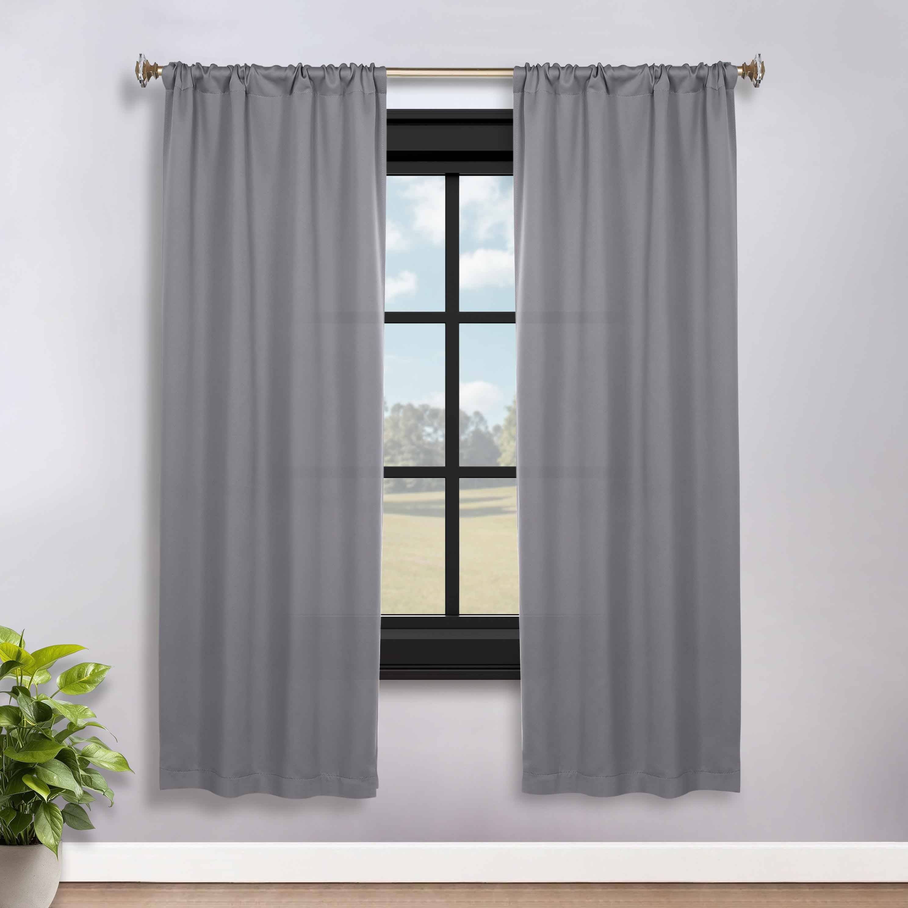 Solid Room Darkening Rod Pocket Blackout Curtain Panels, Set of 2 - Blackout Curtains by Superior Brand