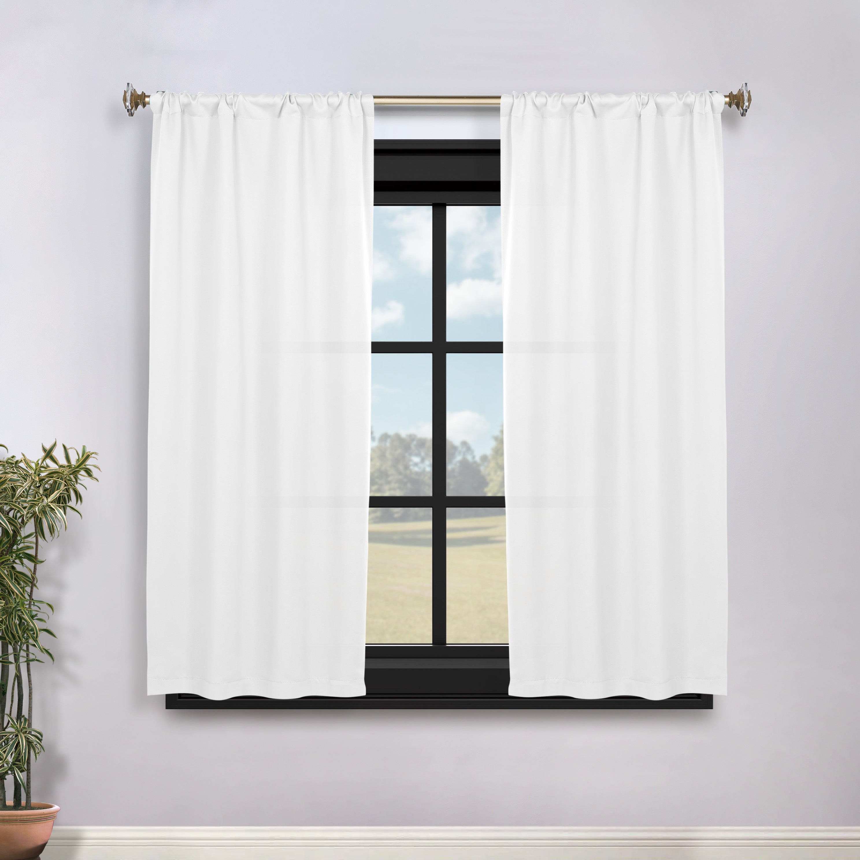 Solid Room Darkening Rod Pocket Blackout Curtain Panels, Set of 2 - Blackout Curtains by Superior Brand