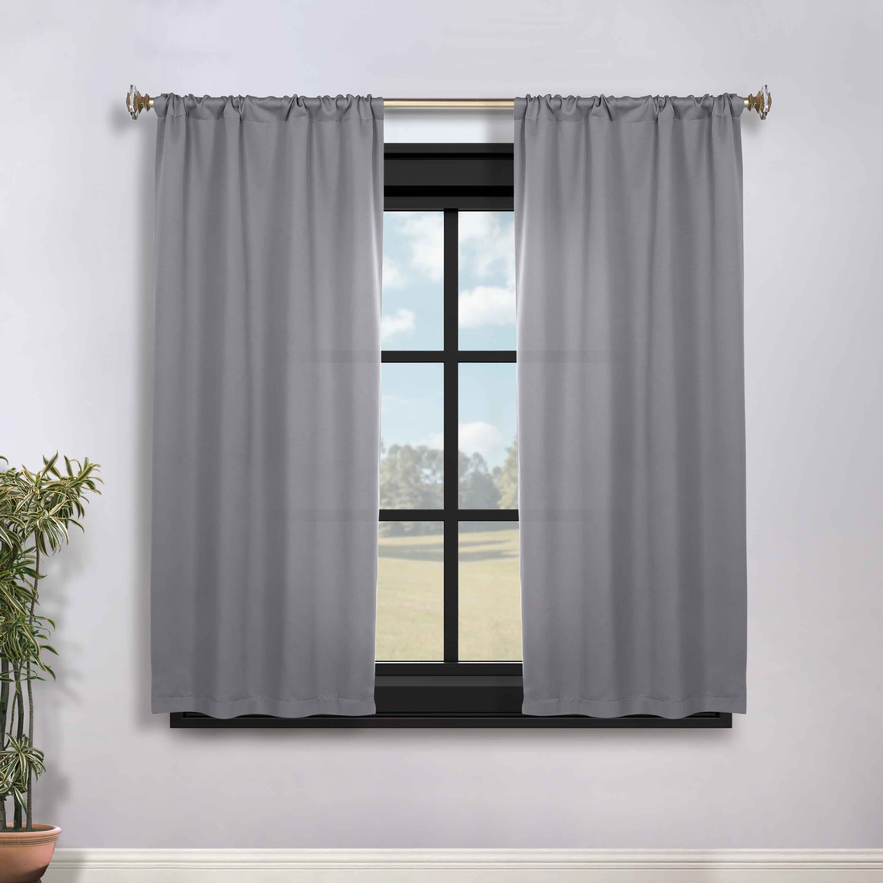 Solid Room Darkening Rod Pocket Blackout Curtain Panels, Set of 2 - Blackout Curtains by Superior Brand