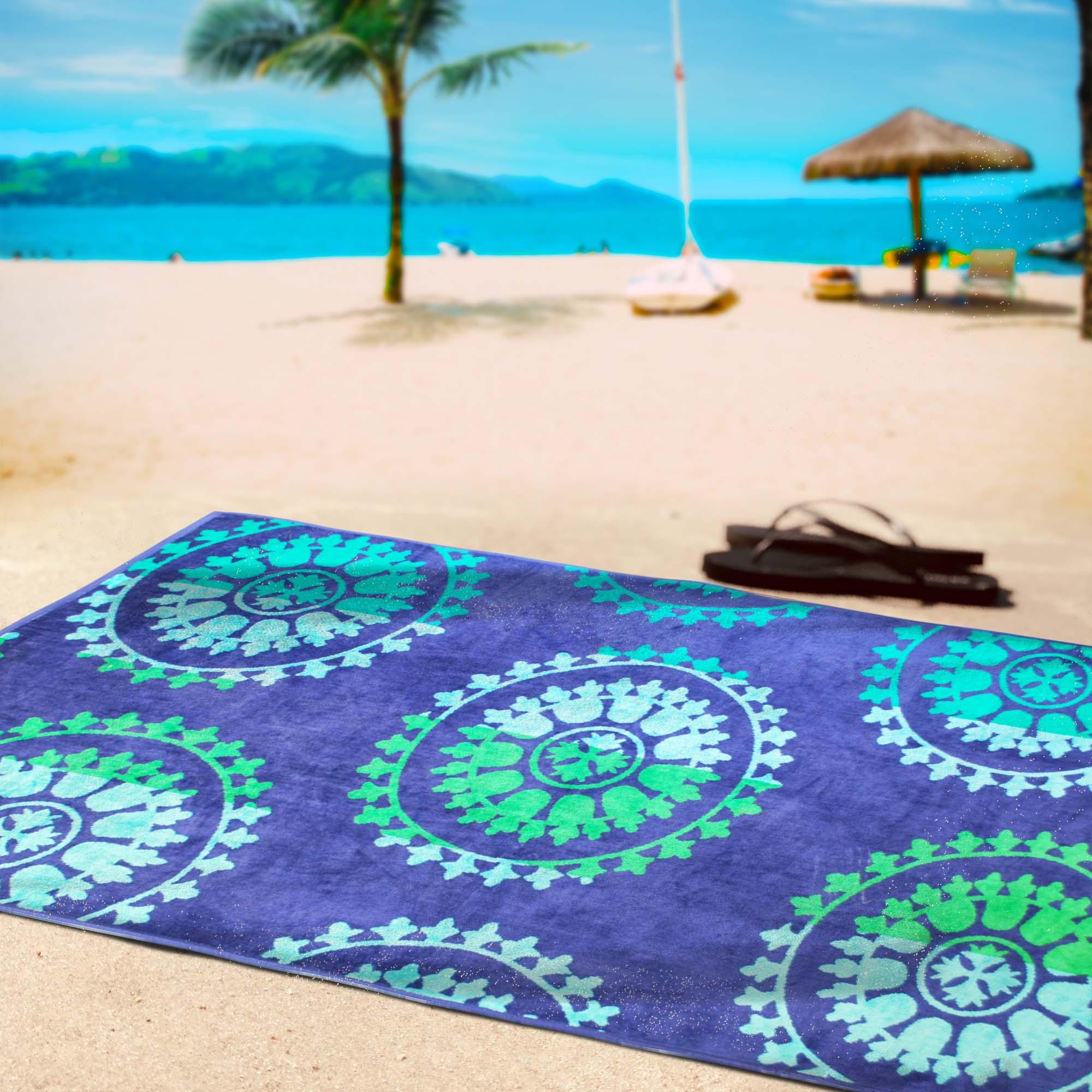Spinning Wheels Oversized Cotton Beach Towel Set of 2 Piece - Beach Towel by Superior Brand