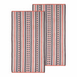 Stripe Cotton Oversized Medium Weight 2 Piece Beach Towel Set - Beach Towel by Superior