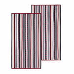 Stripe Cotton Oversized Medium Weight 2 Piece Beach Towel Set - Beach Towel by Superior