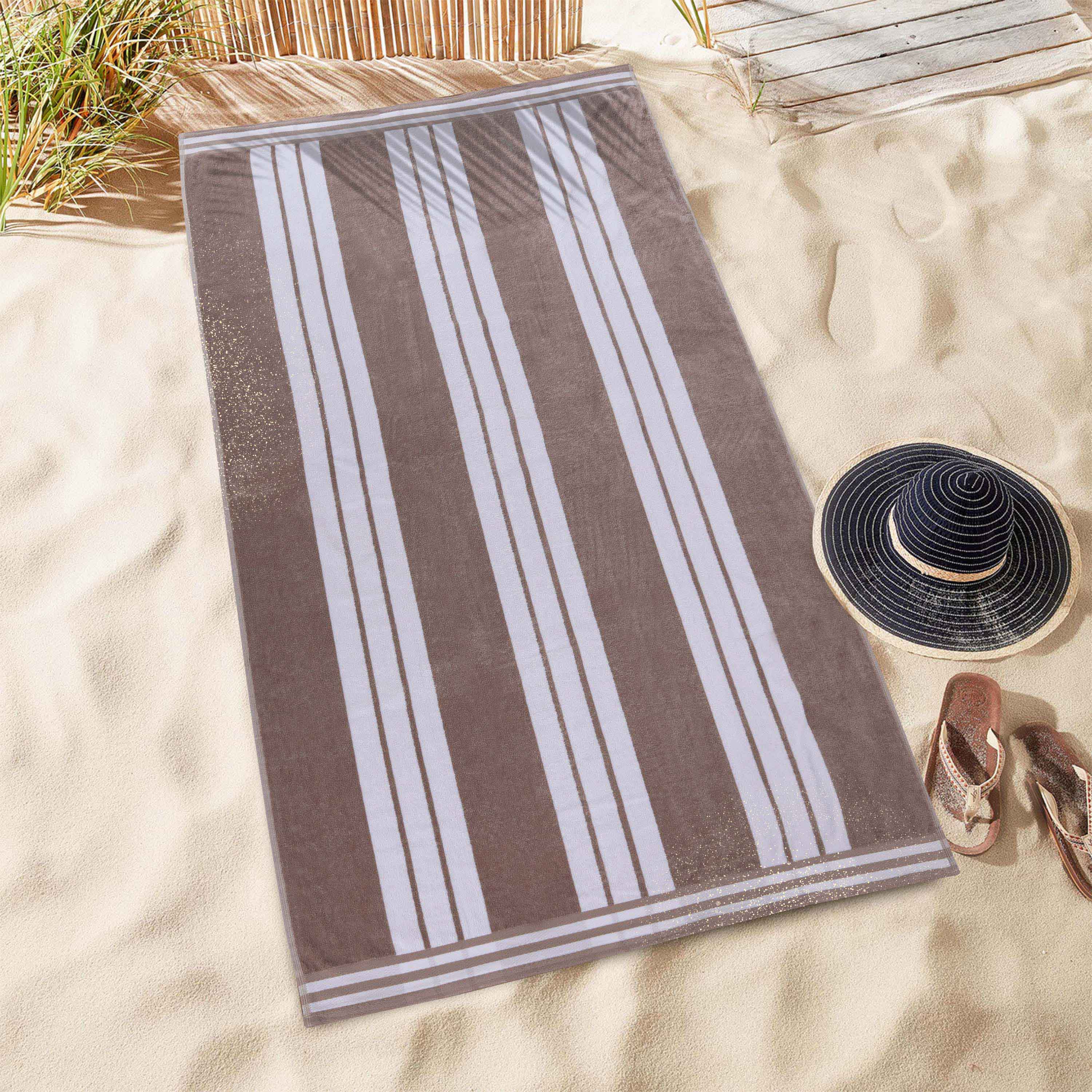 Striped Oversized Cotton Beach Towel Set of 2, 4, or 6 Piece - Beach Towel by Superior Brand