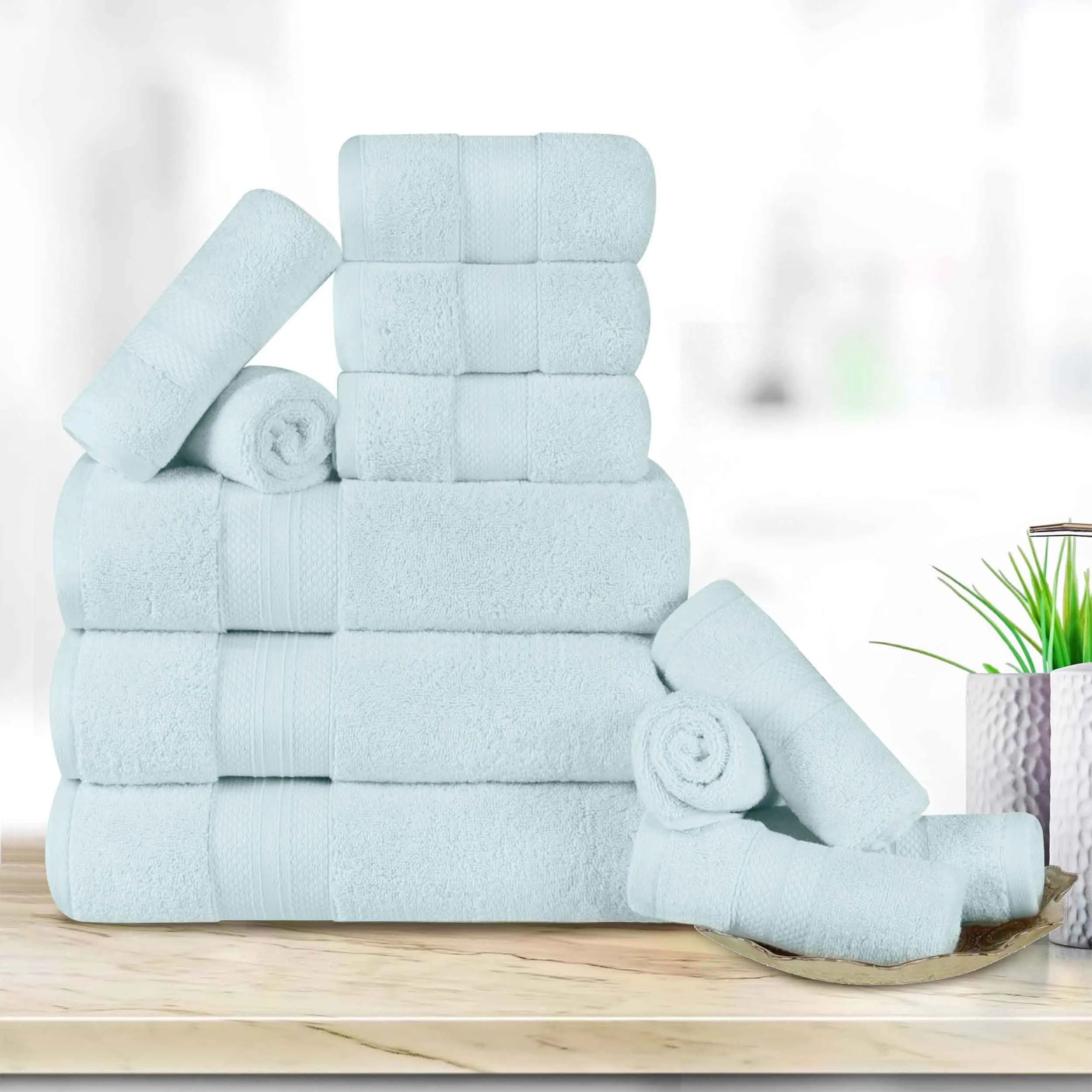Superior Premium Turkish Cotton Assorted 12-Piece Towel Set - Towel Set by Superior Brand