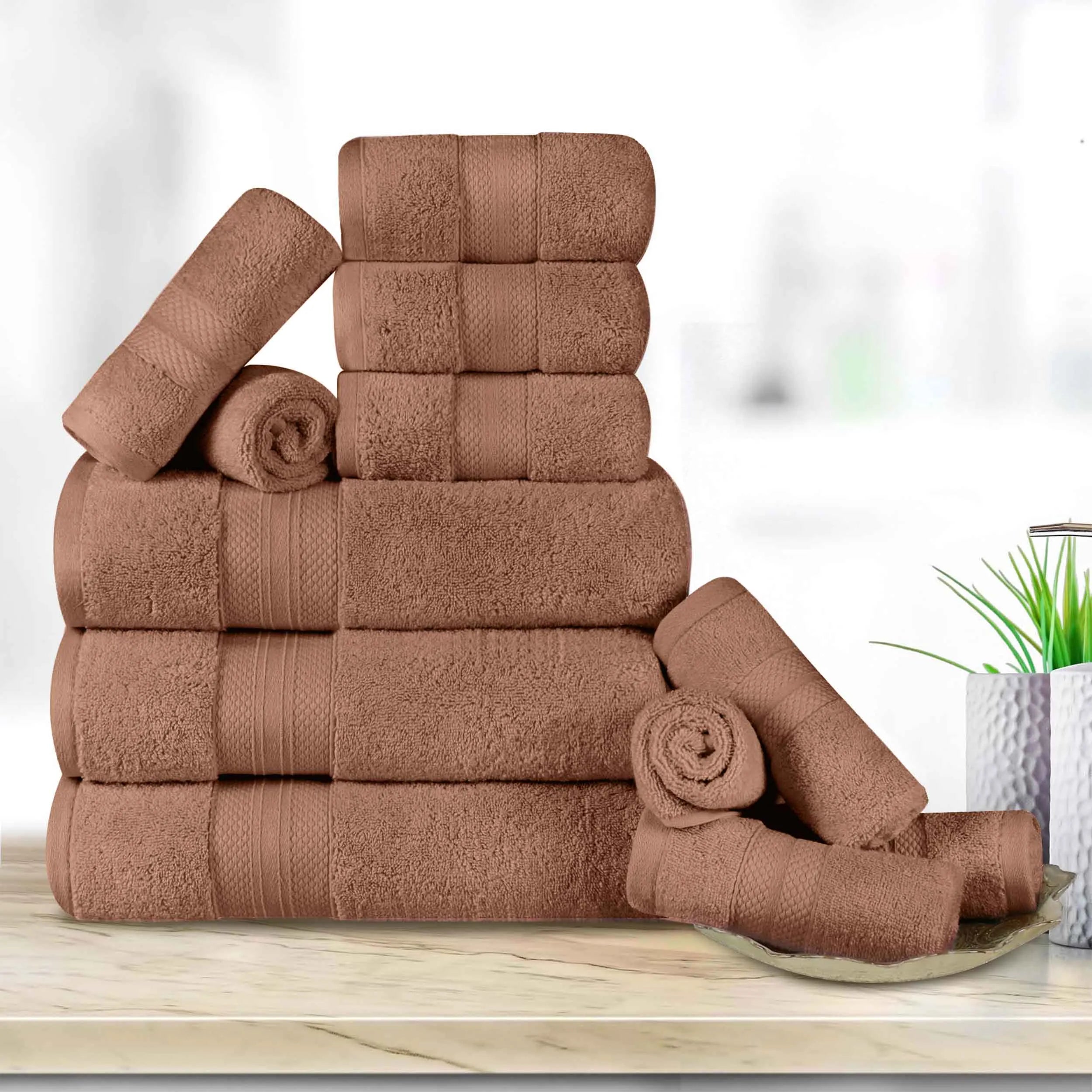 Superior Premium Turkish Cotton Assorted 12-Piece Towel Set - Towel Set by Superior Brand