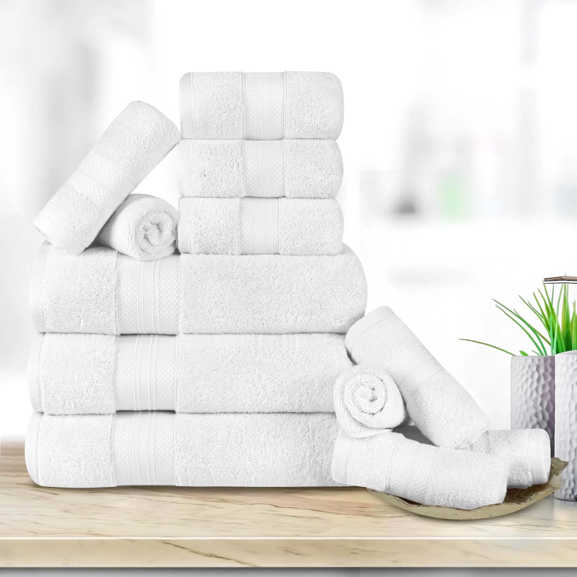 Superior Premium Turkish Cotton Assorted 12-Piece Towel Set - Towel Set by Superior Brand
