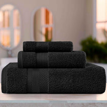 Turkish Cotton Towel Set 3-Piece Aria Plush Solid - Towel Set by Superior Brand