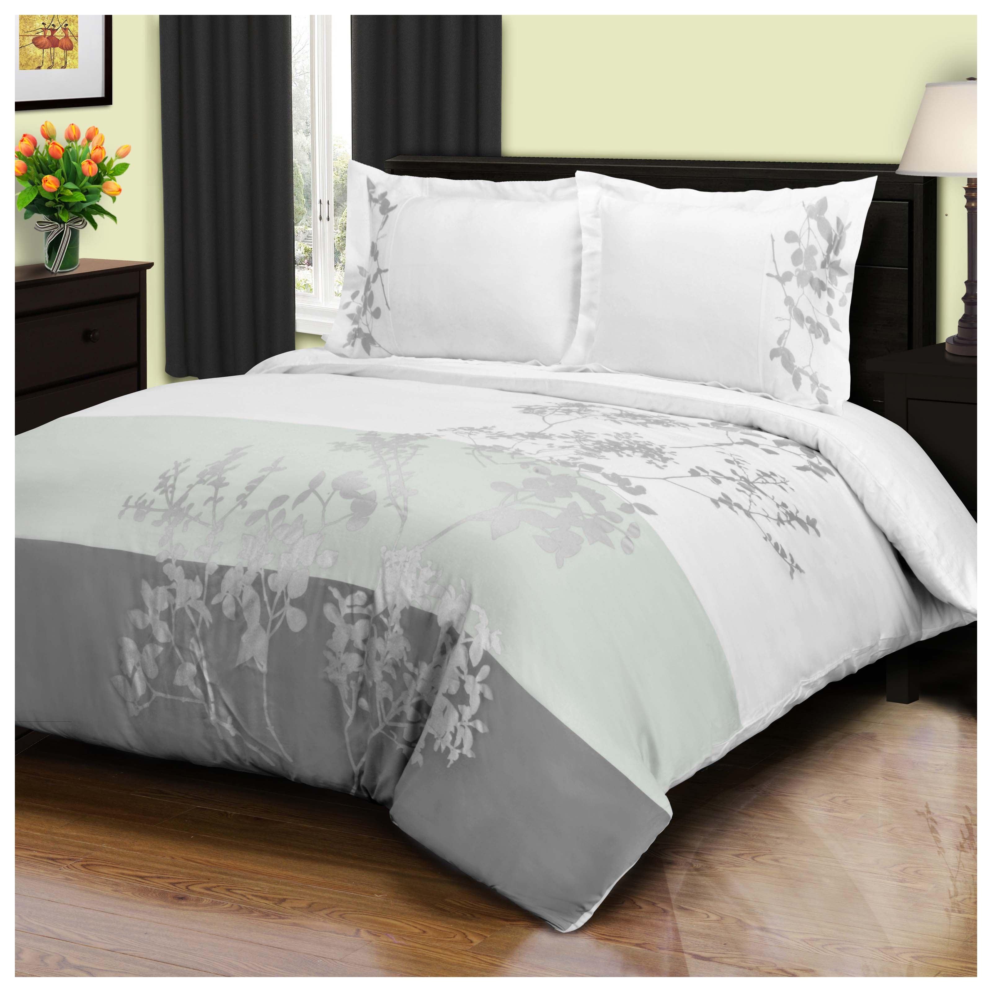 100% Cotton Sydney Floral Damask Duvet Cover Set - Duvet Cover Set by Superior Brand