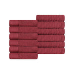 Turkish Cotton Jacquard Herringbone and Solid 12 Piece Face Towel Set - Face Towel by Superior