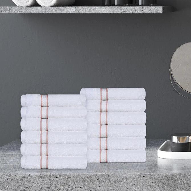 Turkish Cotton Ultra Plush Absorbent Solid 12-Piece Face Towel Set - Face Towel Set by Superior Brand