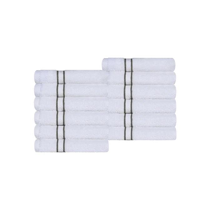 Turkish Cotton Ultra Plush Absorbent Solid 12-Piece Face Towel Set - Face Towel Set by Superior Brand