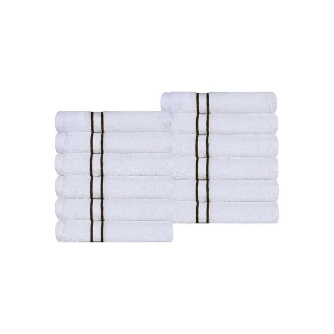 Turkish Cotton Ultra Plush Absorbent Solid 12-Piece Face Towel Set - Face Towel Set by Superior Brand