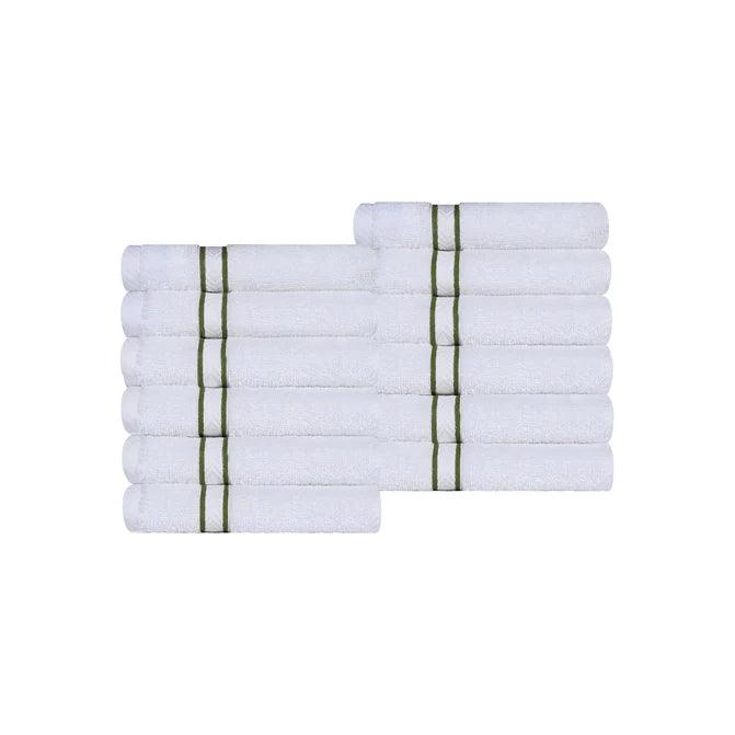 Turkish Cotton Ultra Plush Absorbent Solid 12-Piece Face Towel Set - Face Towel Set by Superior Brand