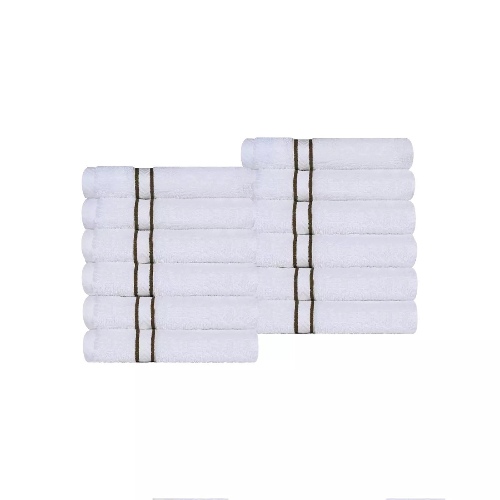 Turkish Cotton Ultra Plush Absorbent Solid 12-Piece Face Towel Set - Face Towel Set by Superior Brand