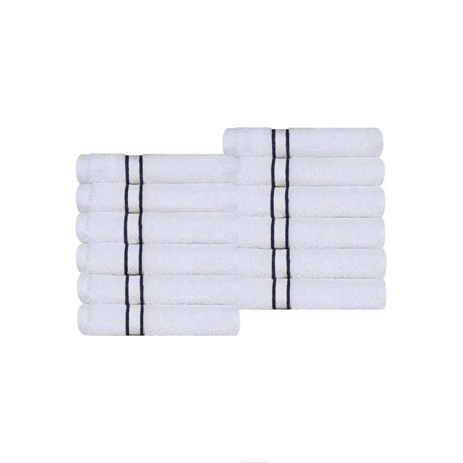 Turkish Cotton Ultra Plush Absorbent Solid 12-Piece Face Towel Set - Face Towel Set by Superior Brand