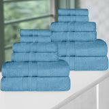 Ultra-Soft Cotton Absorbent Quick-Drying 12 Piece Assorted Towel Set - Towel Set by Superior