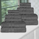 Ultra-Soft Cotton Absorbent Quick-Drying 12 Piece Assorted Towel Set - Towel Set by Superior