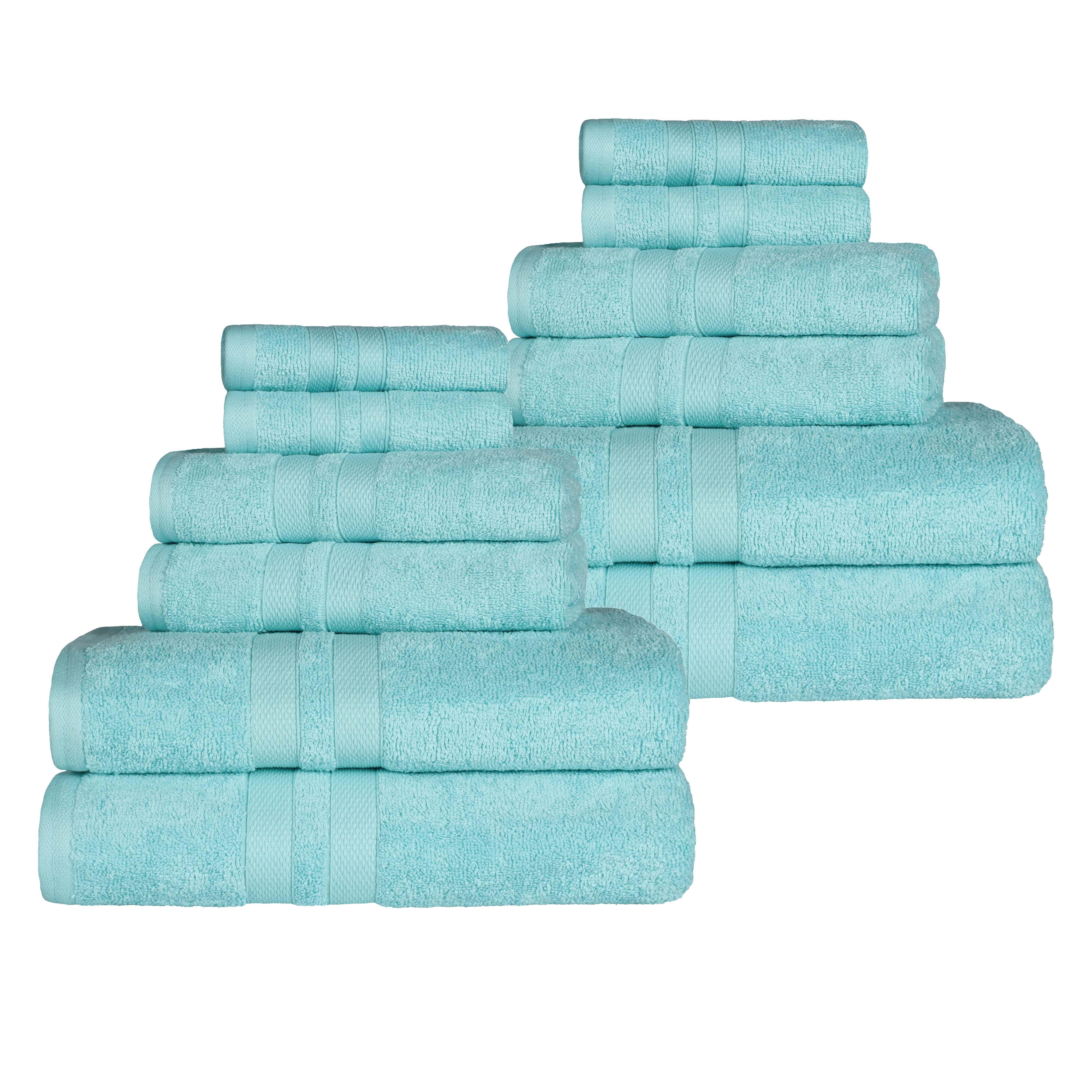 Ultra-Soft Cotton Absorbent Quick-Drying 12 Piece Assorted Towel Set - Towel Set by Superior