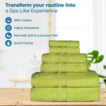 Ultra Soft Cotton Absorbent Solid Assorted 6 Piece Towel Set - Towel Set by Superior