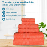 Ultra Soft Cotton Absorbent Solid Assorted 6 Piece Towel Set - Towel Set by Superior