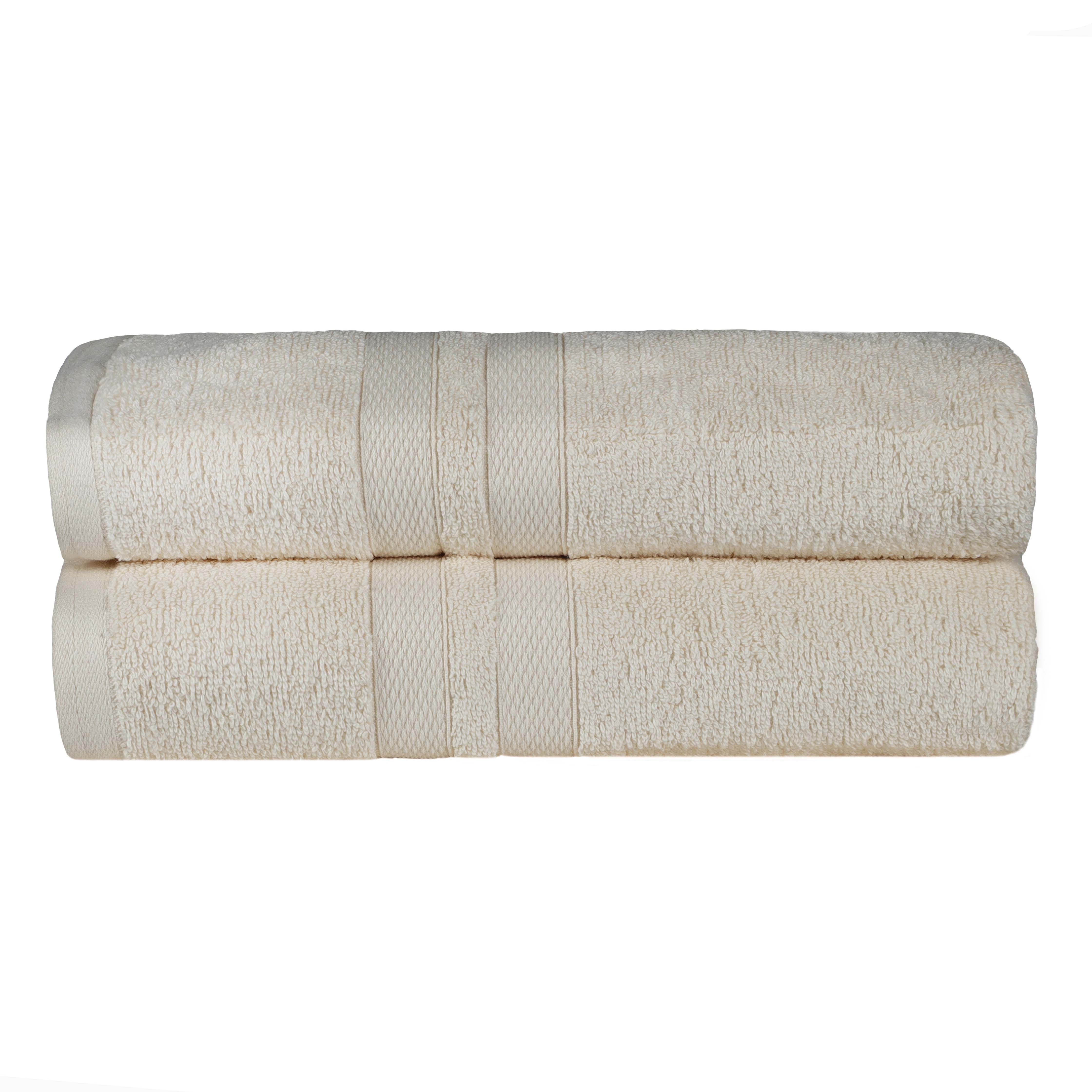 Ultra-Soft Cotton Solid Medium Weight Absorbent Bath Towel Set of 2 - Towel Set by Superior Brand