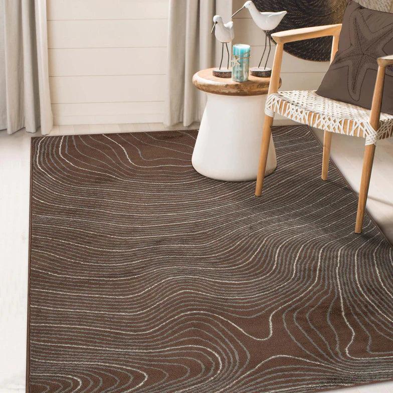 Veer Modern Abstract Wood Grain Indoor Area Rug Or Runner - Rugs by Superior