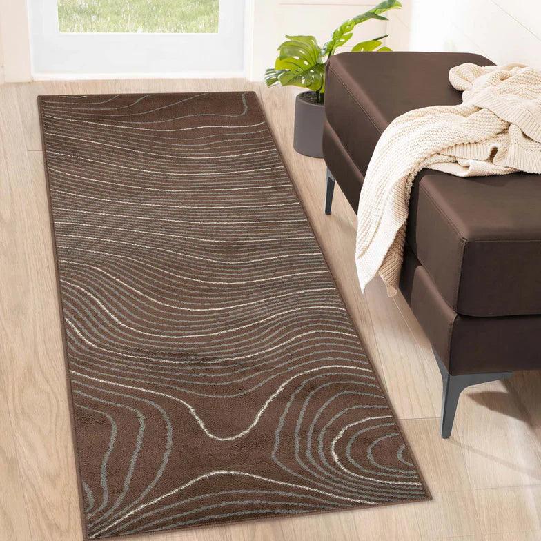 Veer Modern Abstract Wood Grain Indoor Area Rug Or Runner - Rugs by Superior
