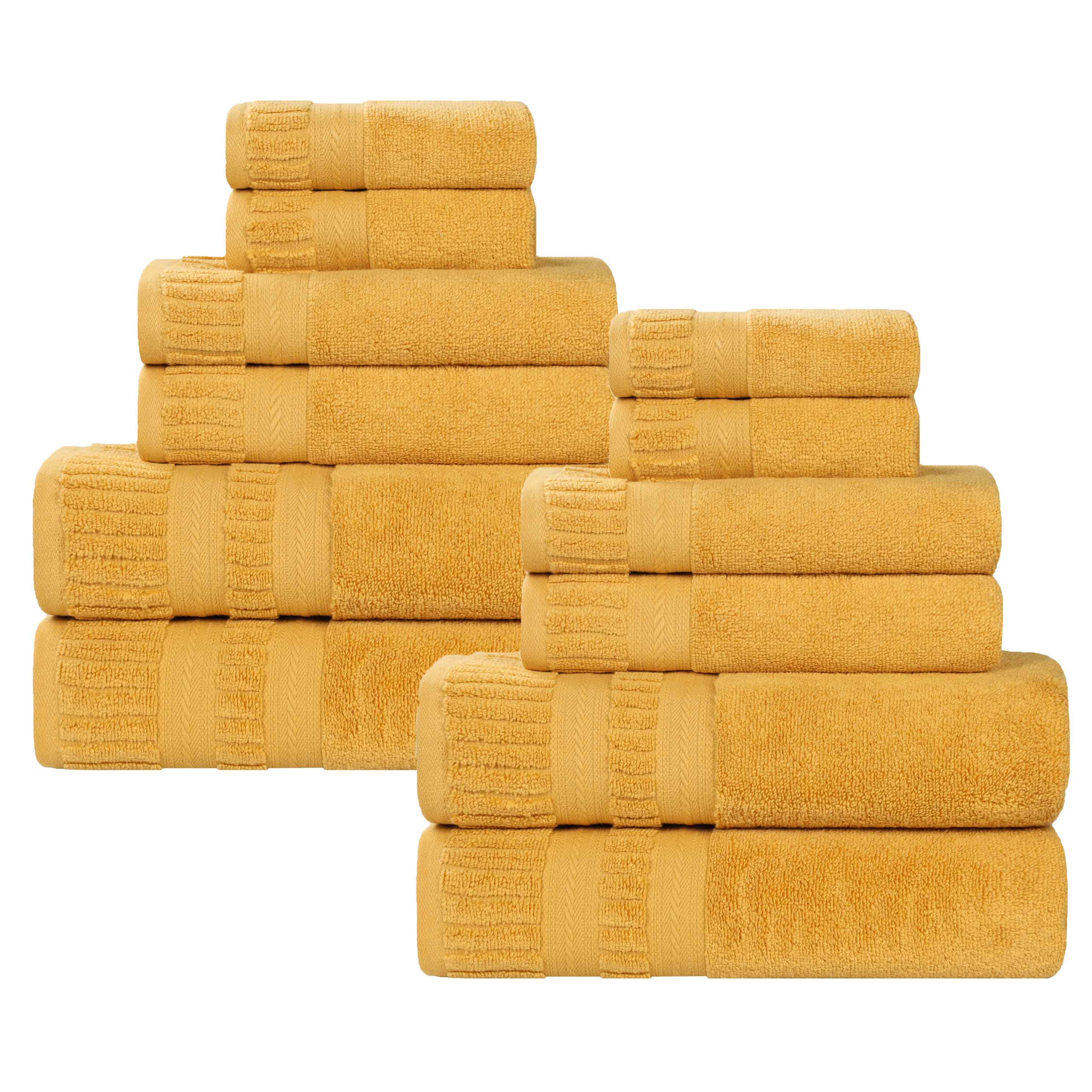 Venice Zero Twist Cotton Medium Weight Absorbent 12 Piece Towel Set - Towel Set by Superior Brand