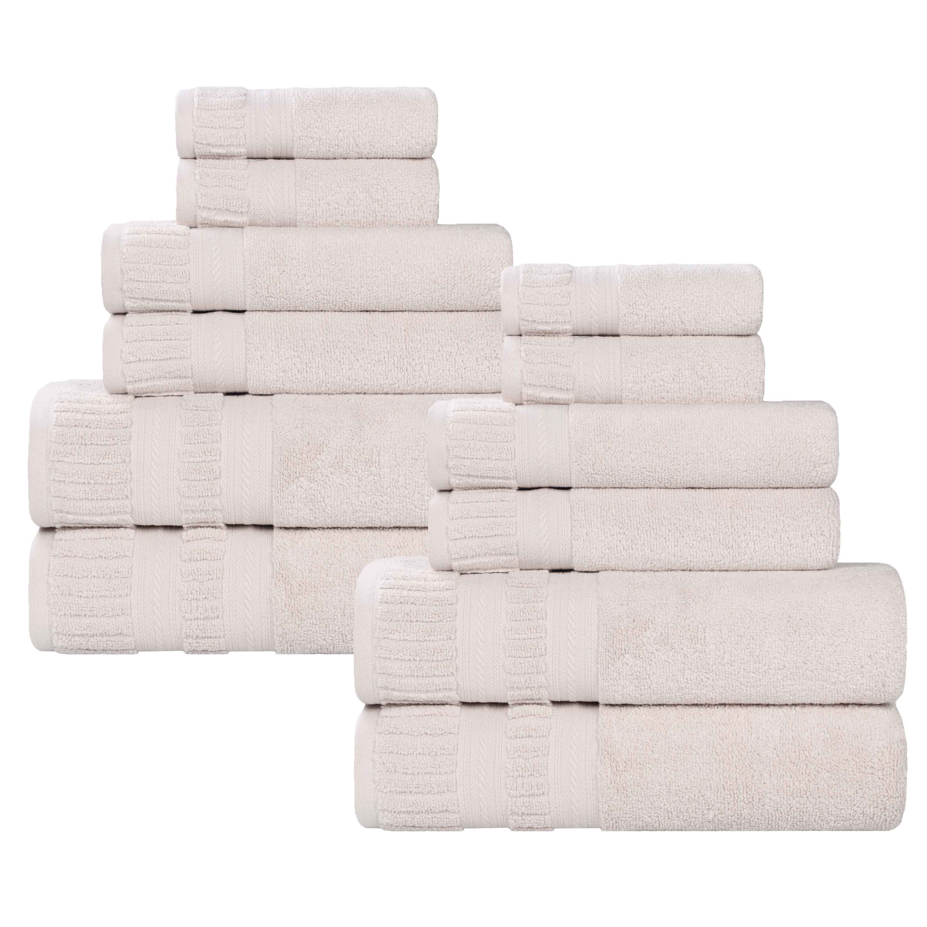 Venice Zero Twist Cotton Medium Weight Absorbent 12 Piece Towel Set - Towel Set by Superior Brand