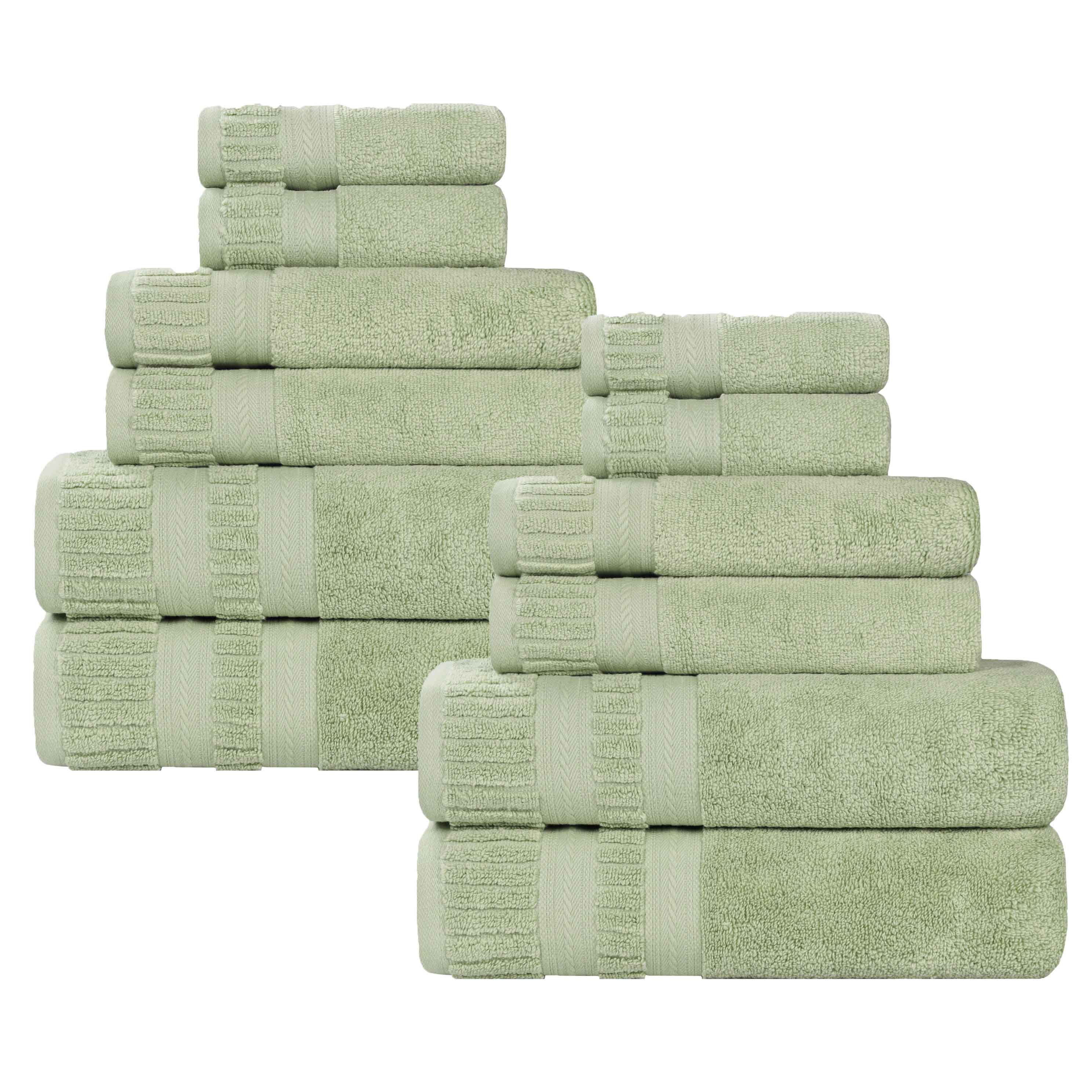 Venice Zero Twist Cotton Medium Weight Absorbent 12 Piece Towel Set - Towel Set by Superior Brand