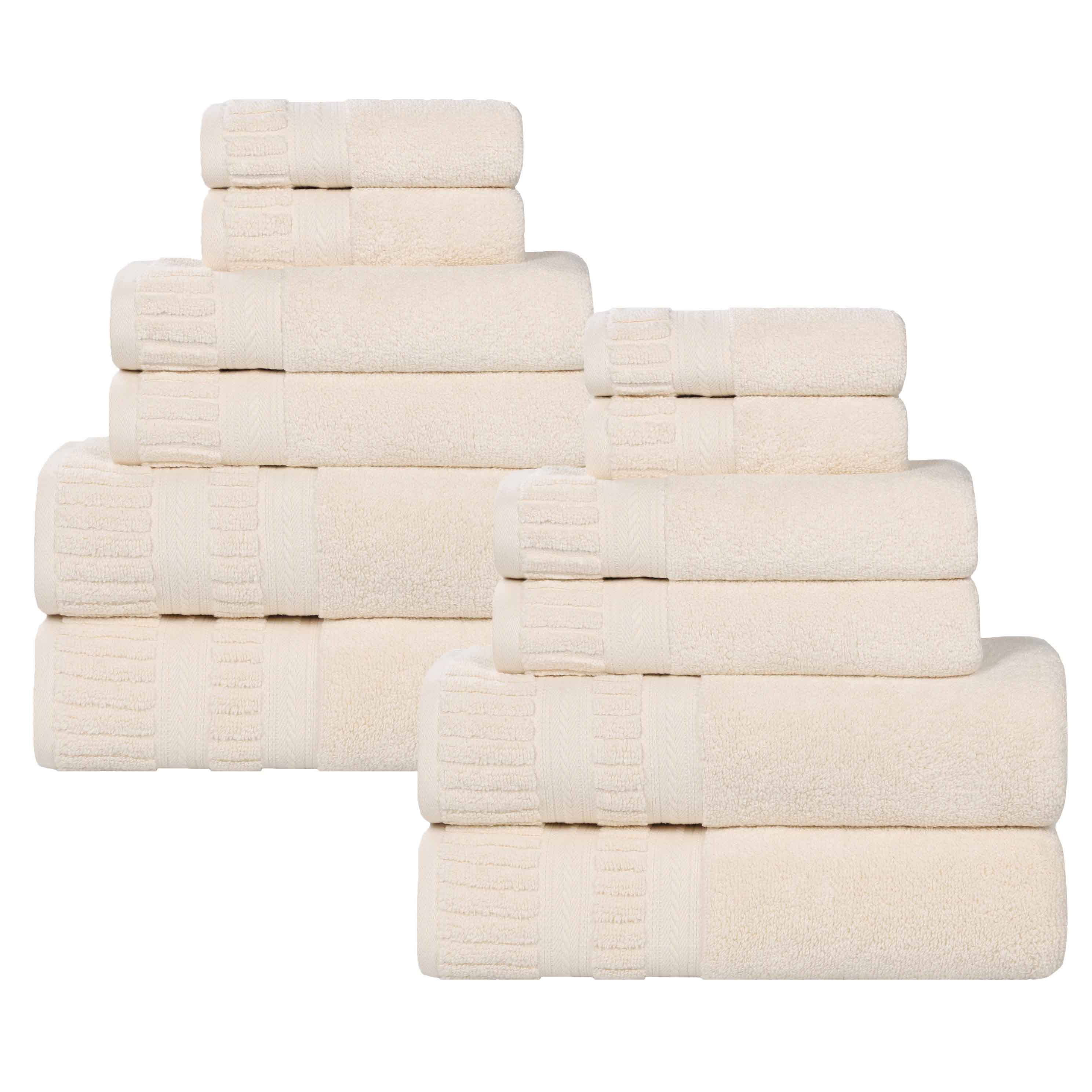 Venice Zero Twist Cotton Medium Weight Absorbent 12 Piece Towel Set - Towel Set by Superior Brand