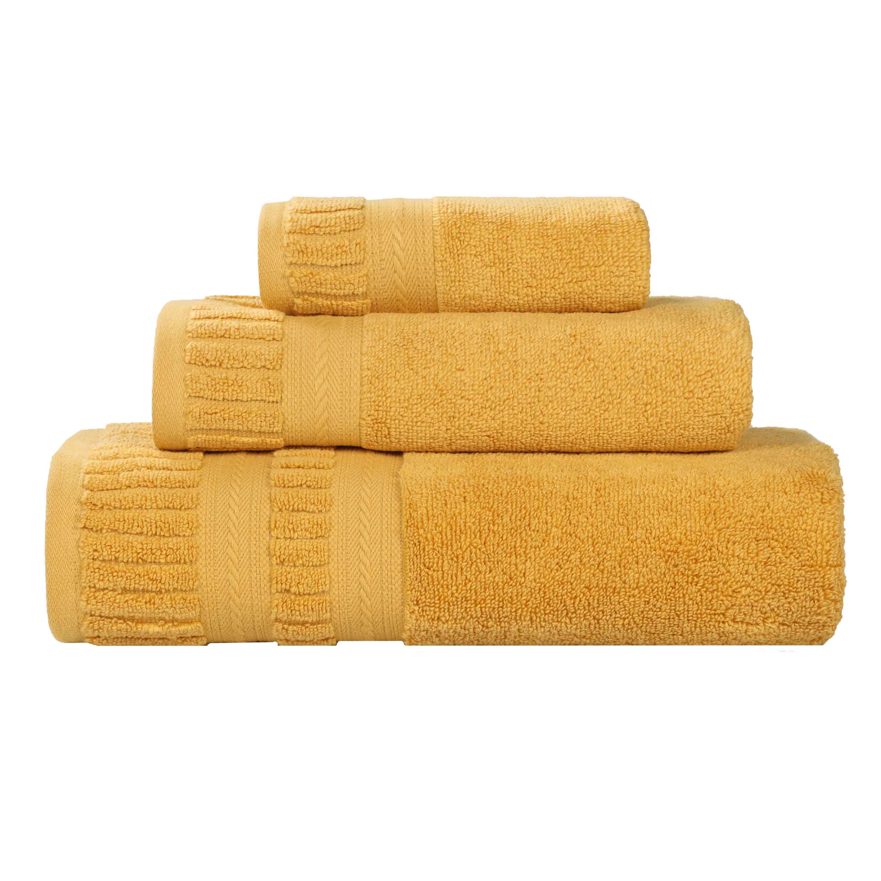 Venice Zero Twist Cotton Medium Weight Absorbent 3 Piece Towel Set - Towel Set by Superior Brand