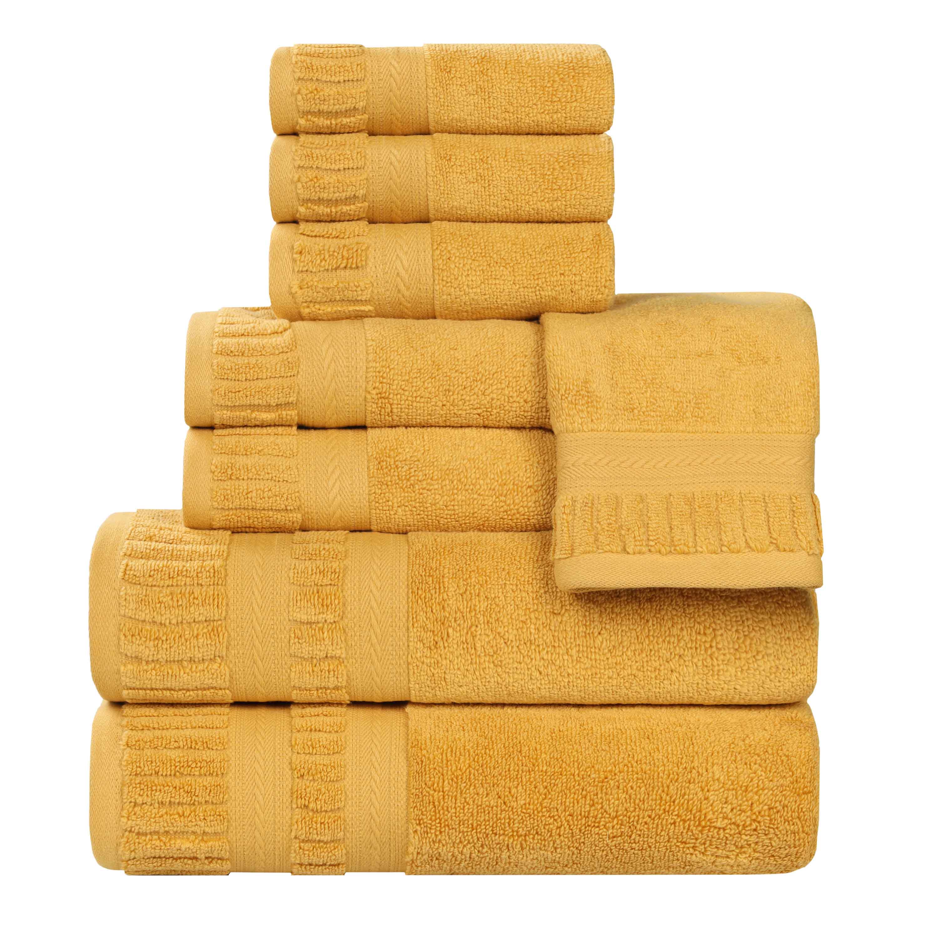 Zero Twist Cotton Towels 8 Piece Venice Collection - Towel Set by Superior Brand