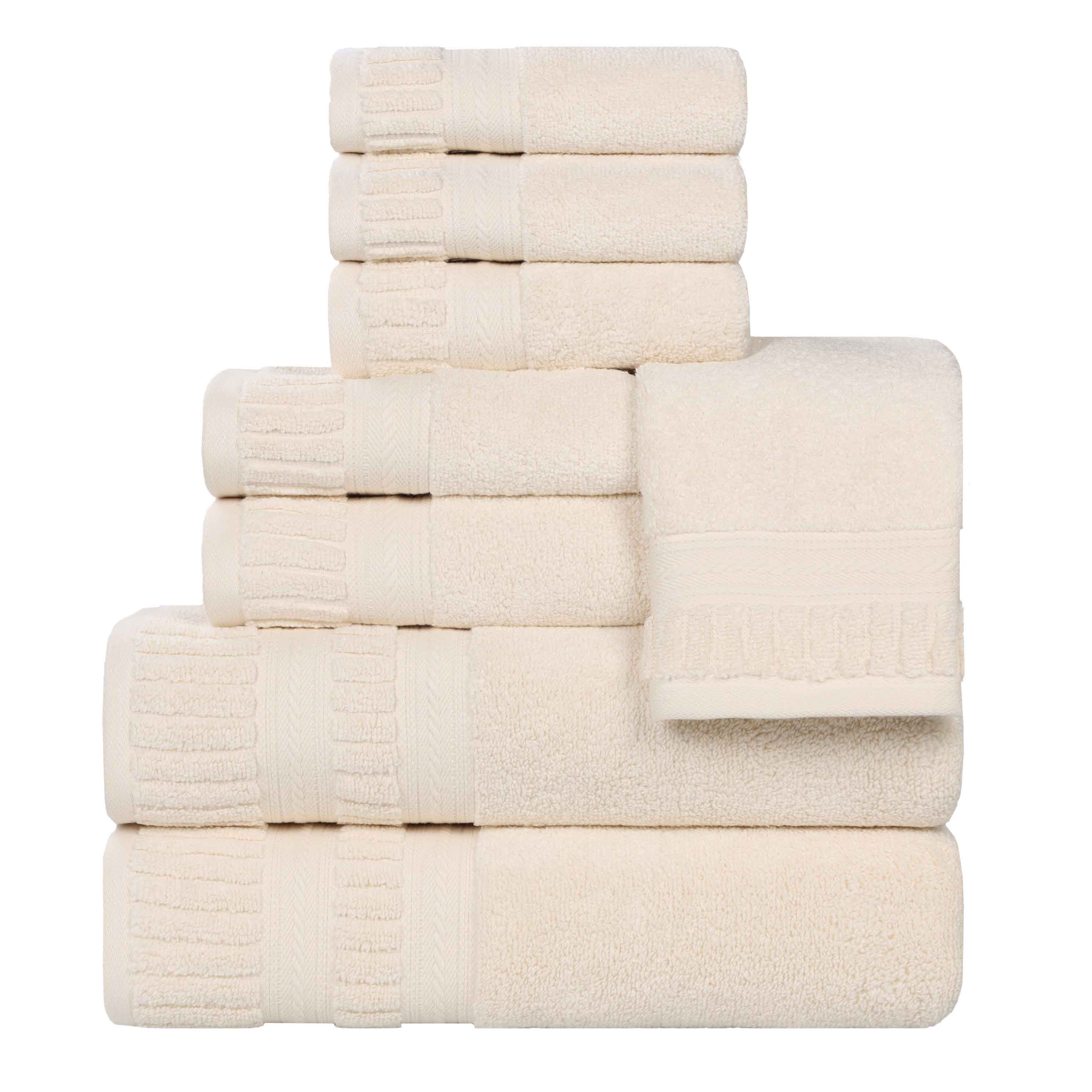 Zero Twist Cotton Towels 8 Piece Venice Collection - Towel Set by Superior Brand