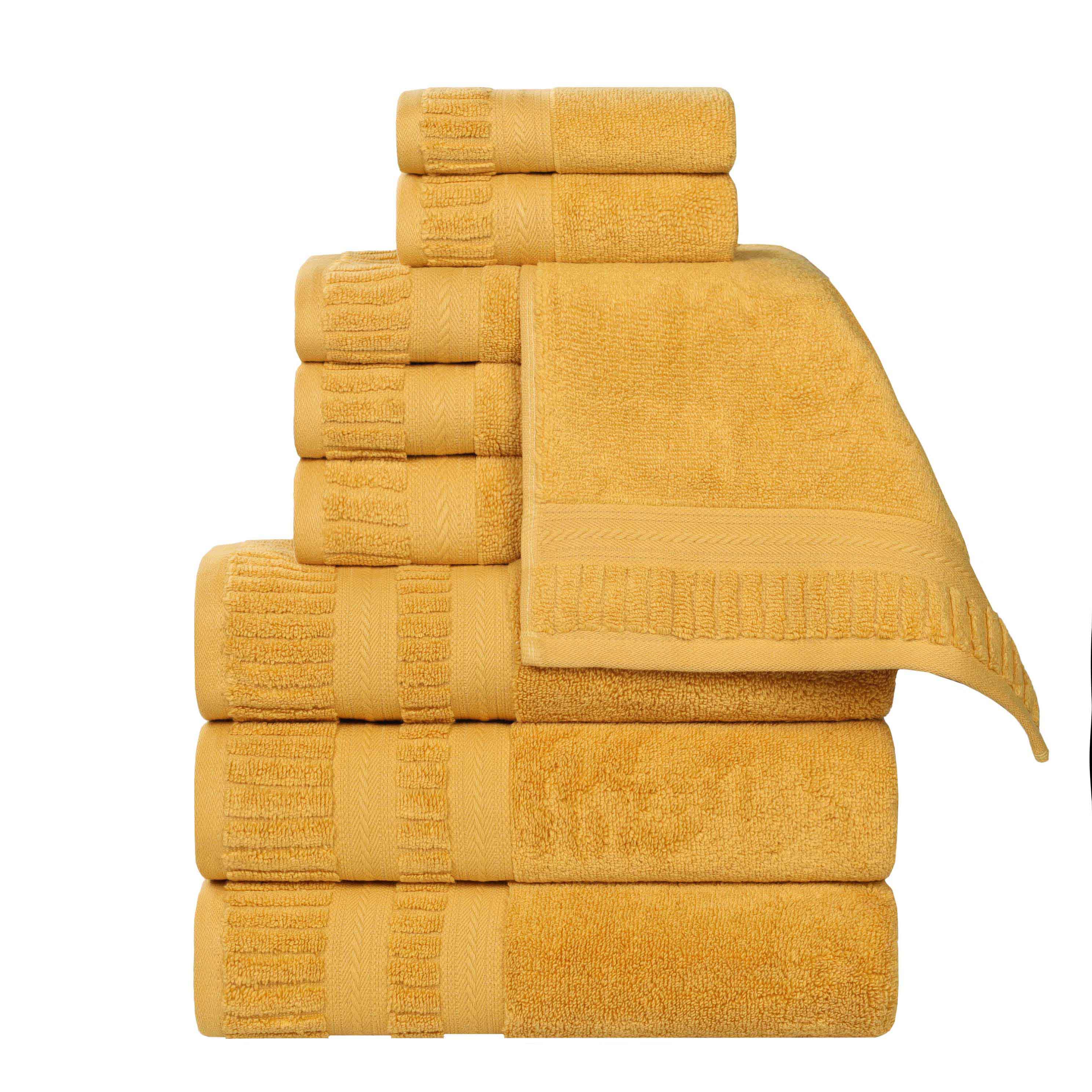 Venice Zero Twist Cotton Medium Weight Absorbent 9 Piece Towel Set - Towel Set by Superior Brand