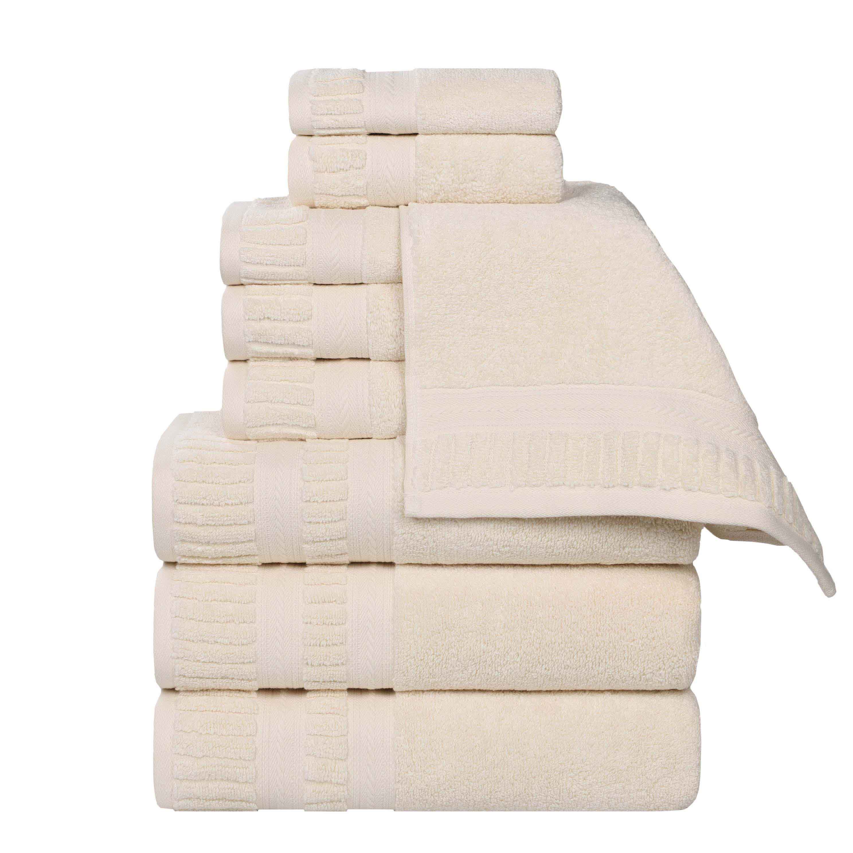 Venice Zero Twist Cotton Medium Weight Absorbent 9 Piece Towel Set - Towel Set by Superior Brand