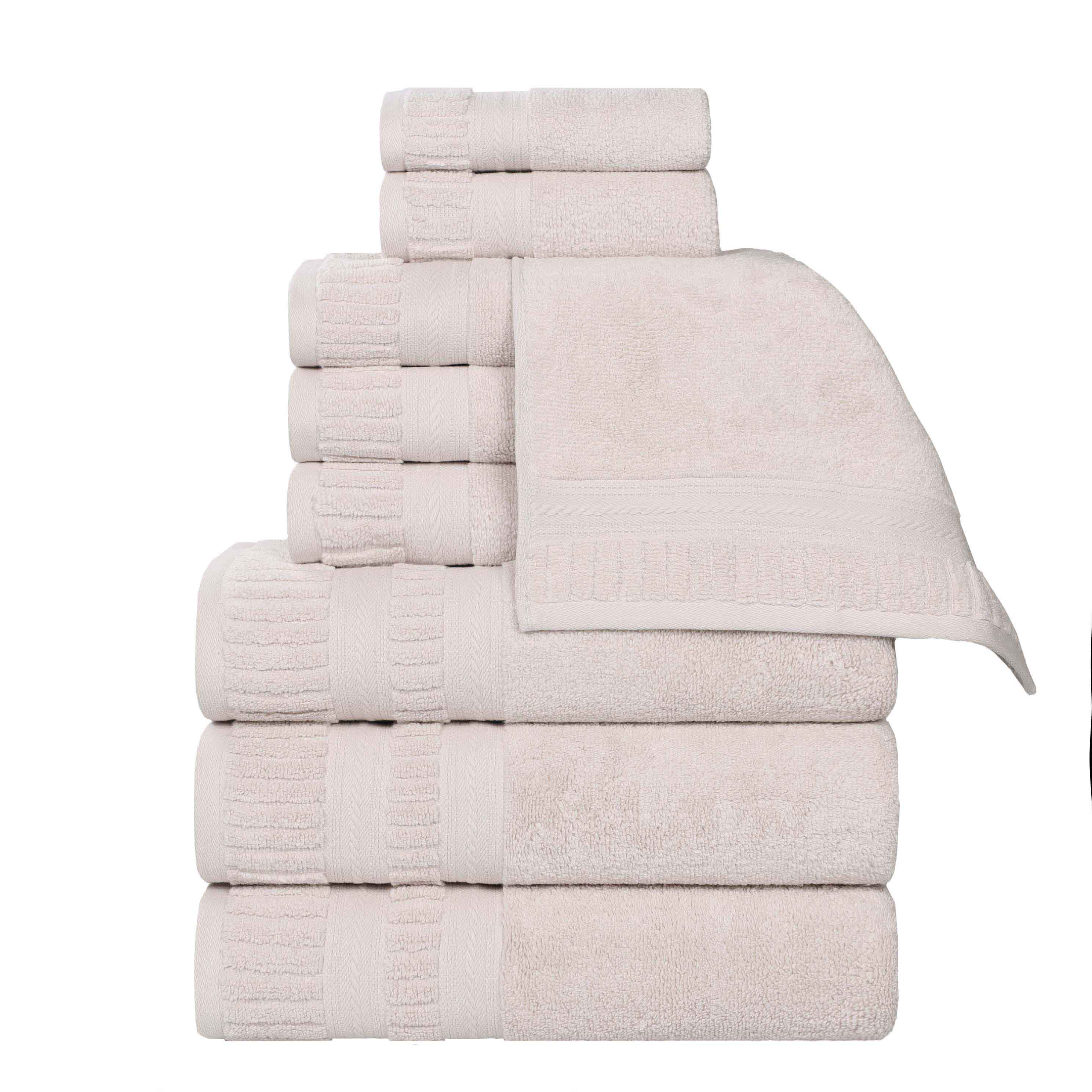 Venice Zero Twist Cotton Medium Weight Absorbent 9 Piece Towel Set - Towel Set by Superior Brand