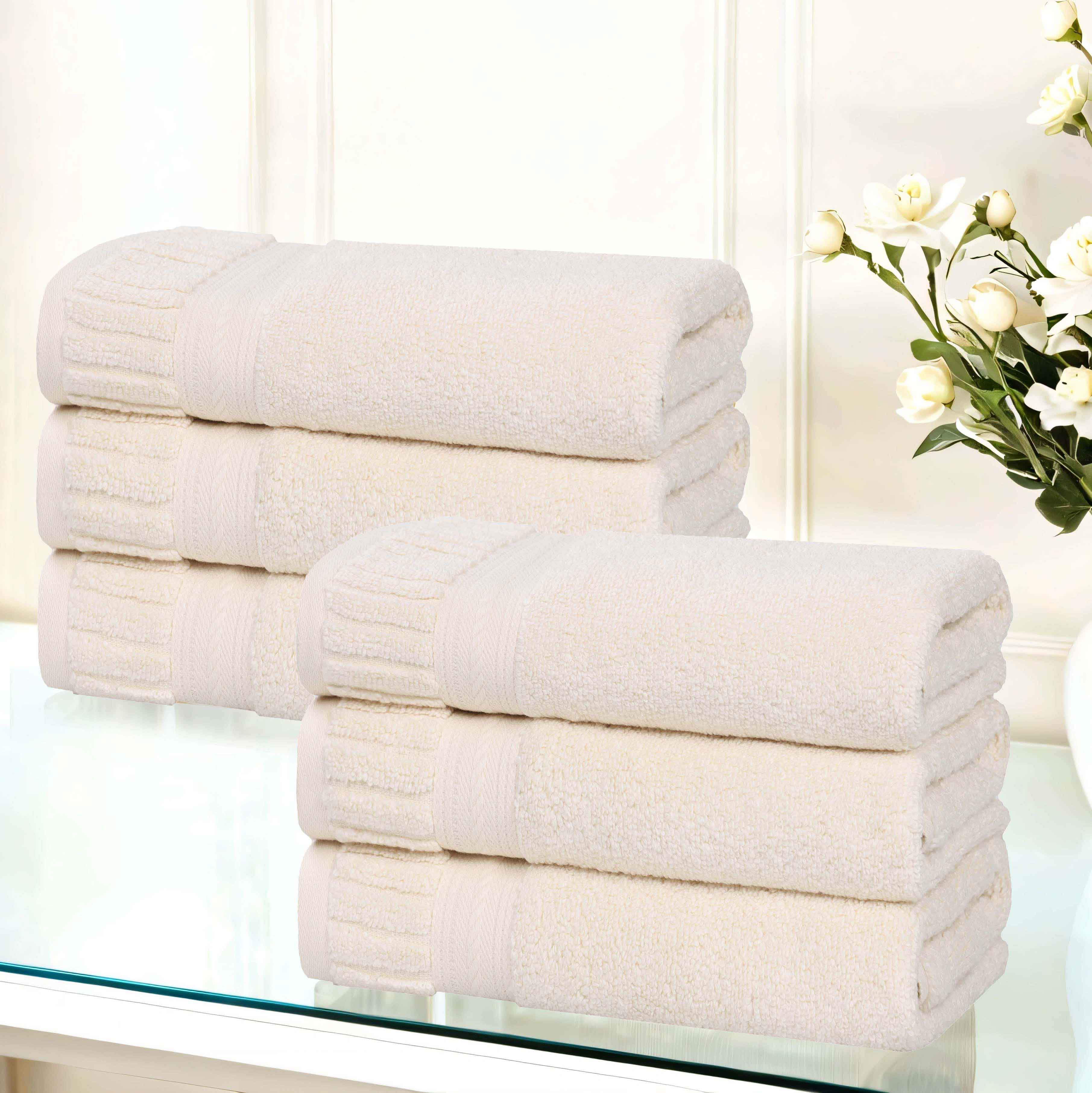 Zero Twist Cotton Hand Towels 6 Piece Venice Collection - Hand Towel by Superior Brand