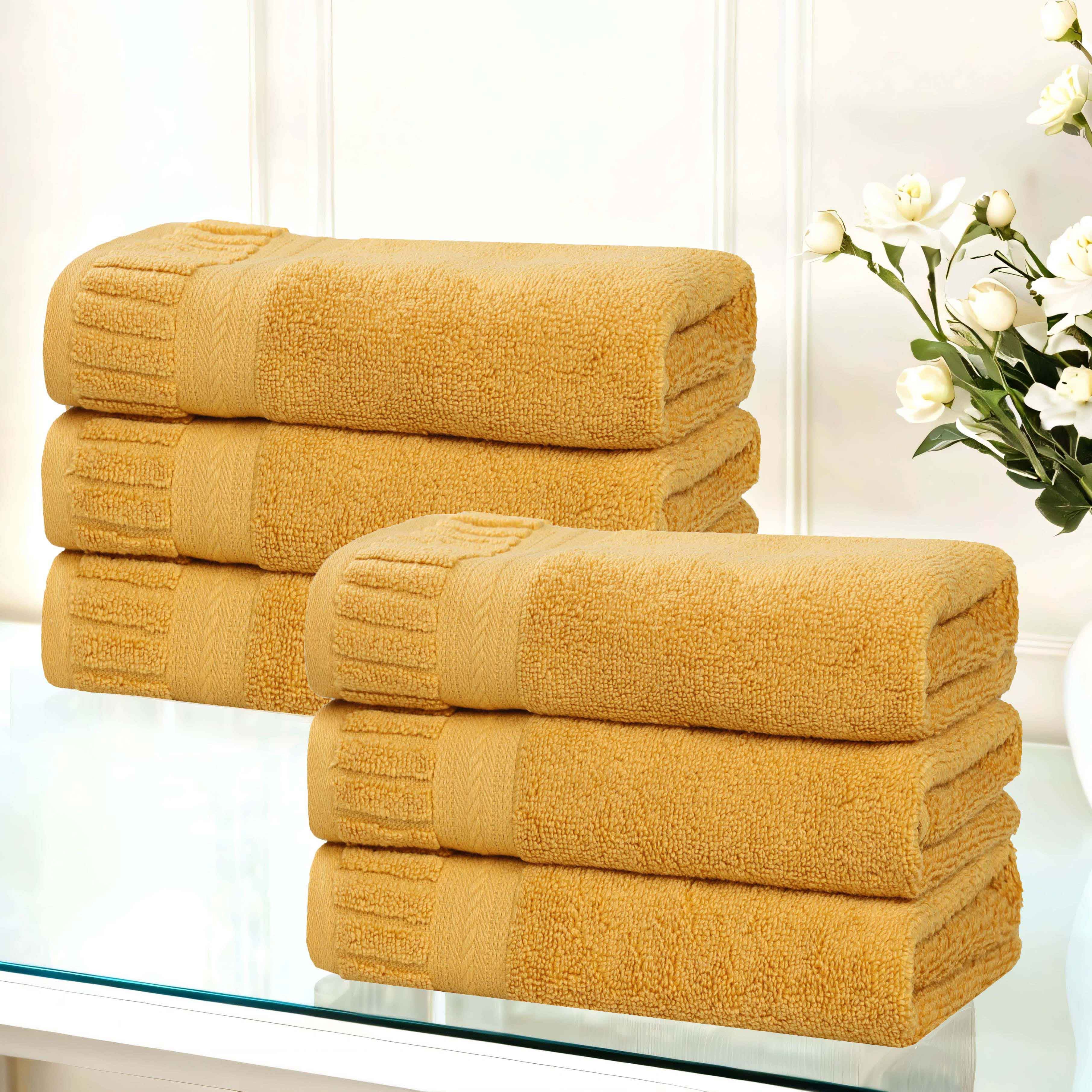 Venice Zero Twist Cotton Medium Weight Absorbent Hand Towels, Set of 6 - Hand Towel by Superior Brand